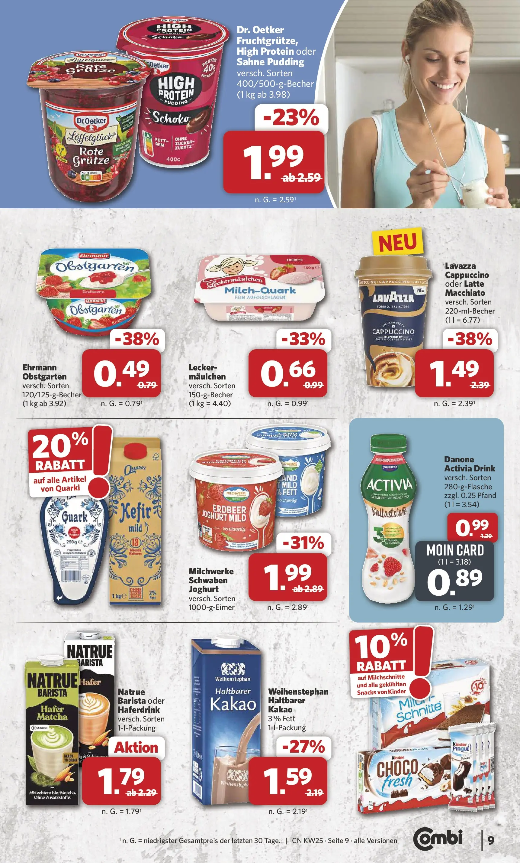 Combi Unsere Combi Wochenangebote (ab 15.06.2026) zum Blättern | Seite: 9 | Produkte: Lavazza, Danone activia, Haferdrink, Zucker