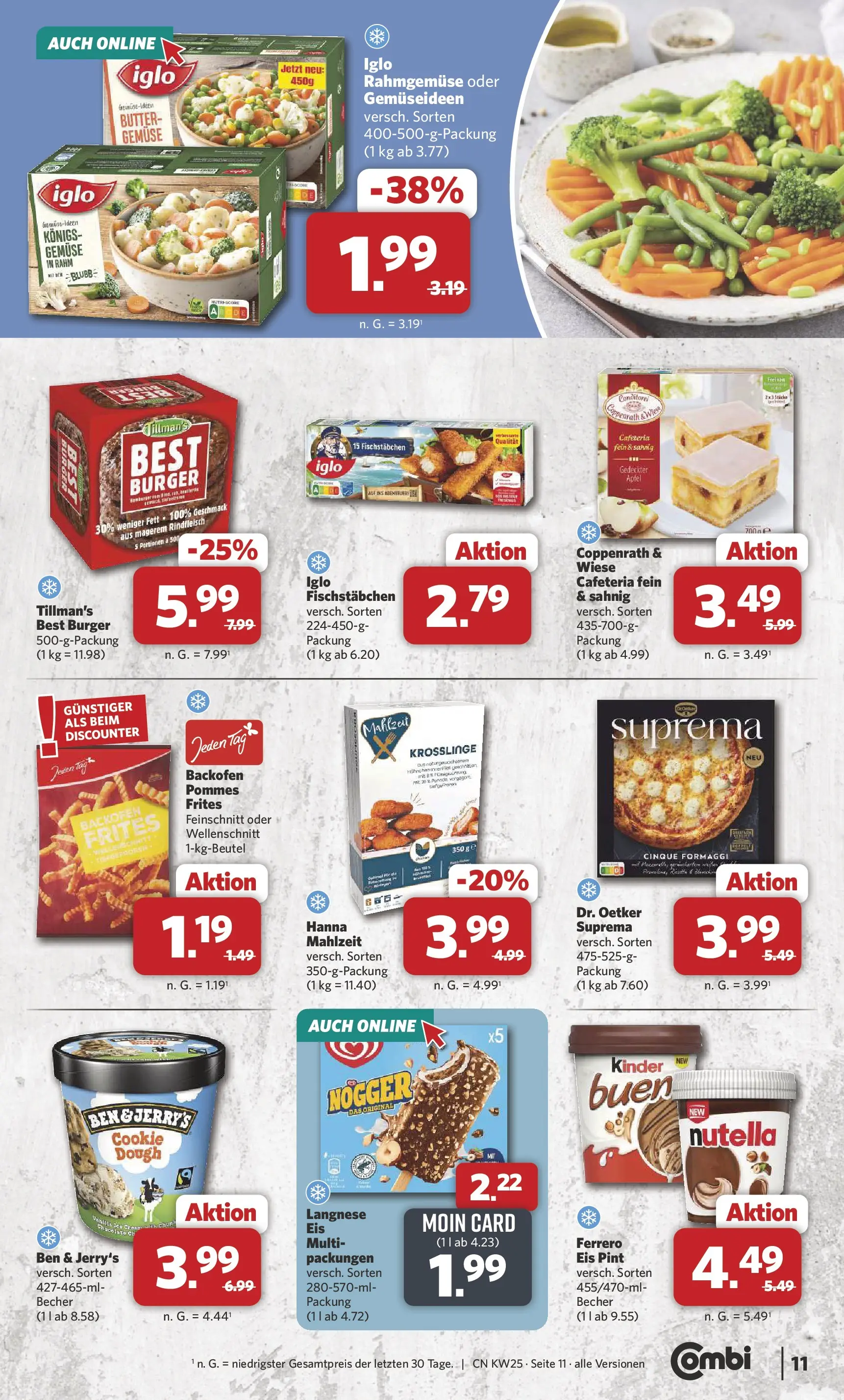 Combi Unsere Combi Wochenangebote (ab 15.06.2026) zum Blättern | Seite: 11 | Produkte: Ben & Jerry's, Gemüse, Backofen, Eis