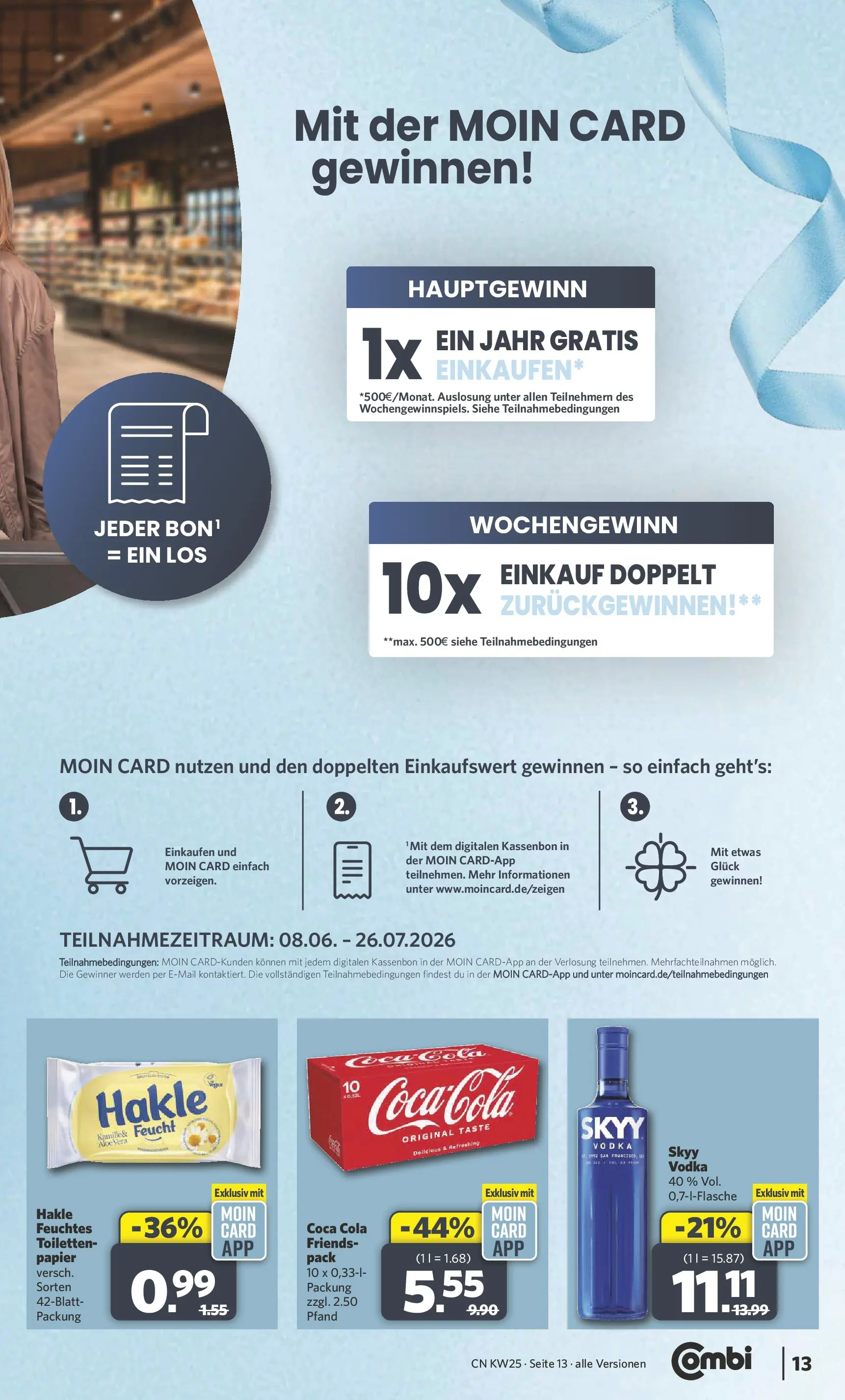 Combi Unsere Combi Wochenangebote (ab 15.06.2026) zum Blättern | Seite: 13 | Produkte: Coca cola, Cola, Vodka
