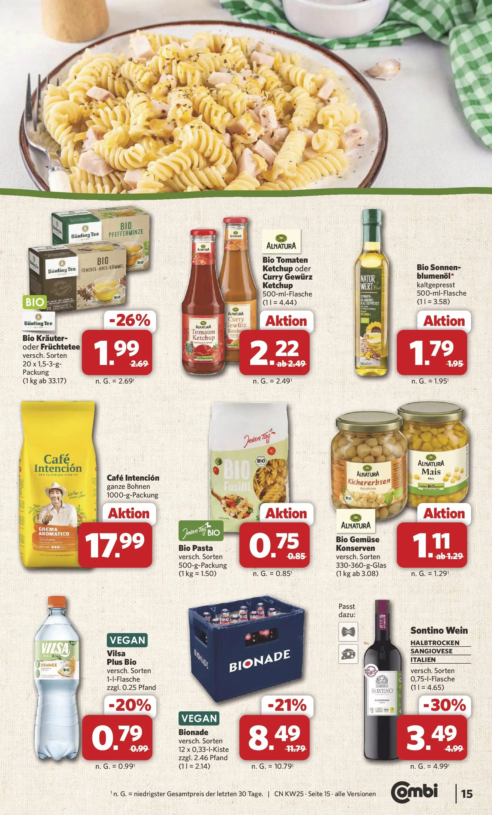 Combi Unsere Combi Wochenangebote (ab 15.06.2026) zum Blättern | Seite: 15 | Produkte: Tomaten, Bionade, Gemüse, Tee
