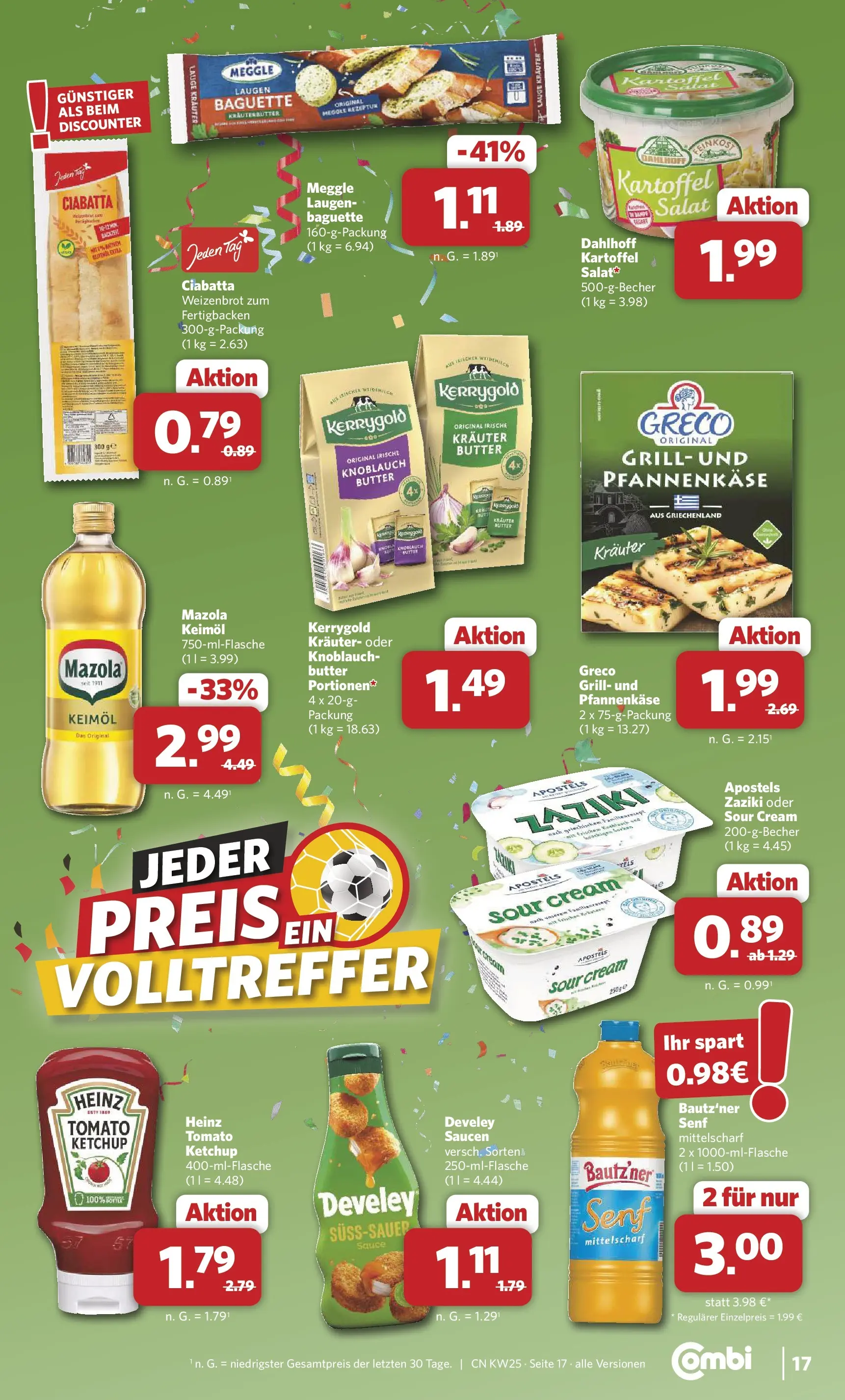 Combi Unsere Combi Wochenangebote (ab 15.06.2026) zum Blättern | Seite: 17 | Produkte: Butter, Baguette, Knoblauch, Ketchup