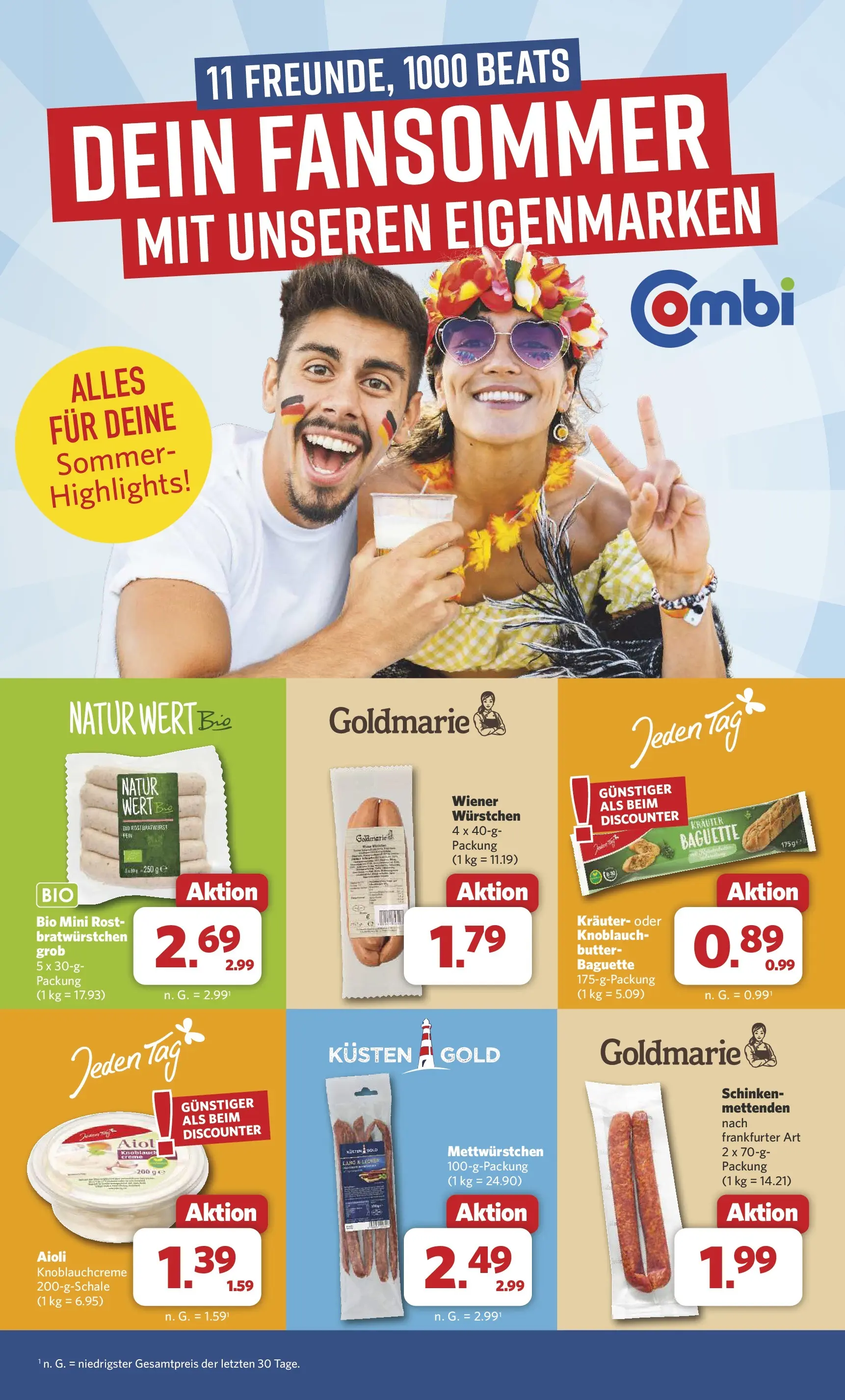 Combi Unsere Combi Wochenangebote (ab 15.06.2026) zum Blättern | Seite: 19 | Produkte: Butter, Baguette, Knoblauch, Schinken