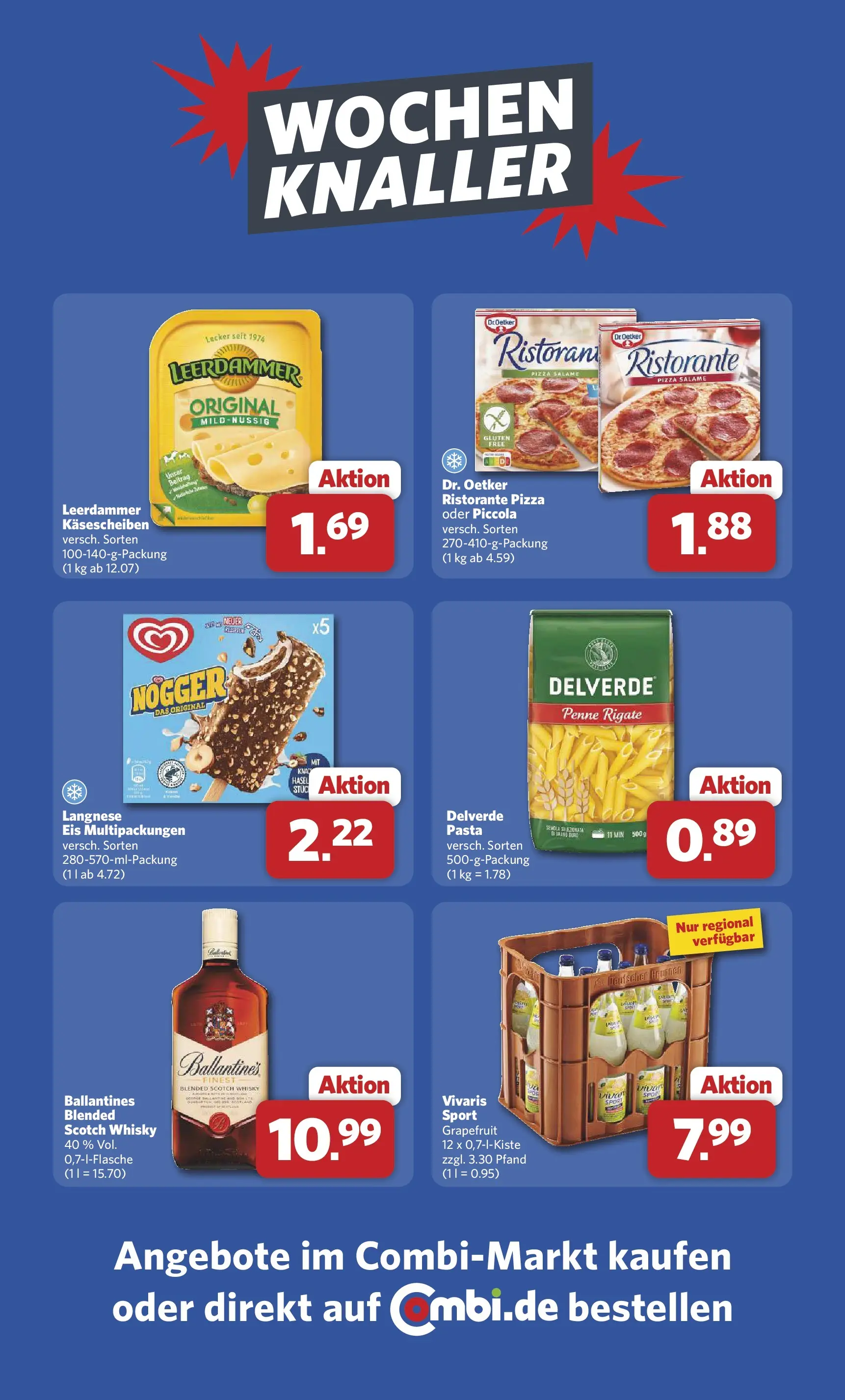 Combi Unsere Combi Wochenangebote (ab 15.06.2026) zum Blättern | Seite: 33 | Produkte: Leerdammer, Pasta, Pizza, Eis