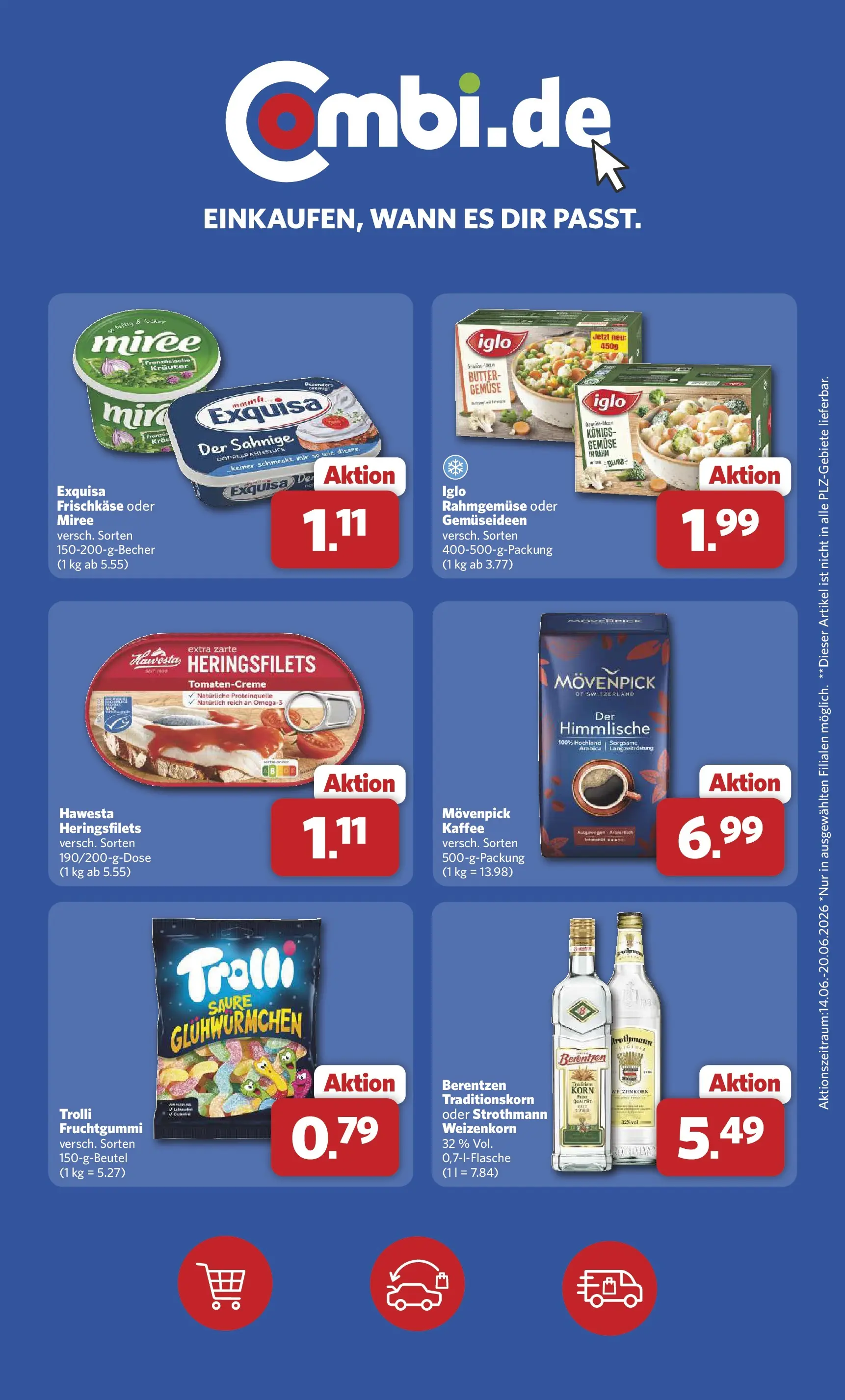 Combi Unsere Combi Wochenangebote (ab 15.06.2026) zum Blättern | Seite: 34 | Produkte: Exquisa frischkase, Gemüse, Frischkase, Berentzen