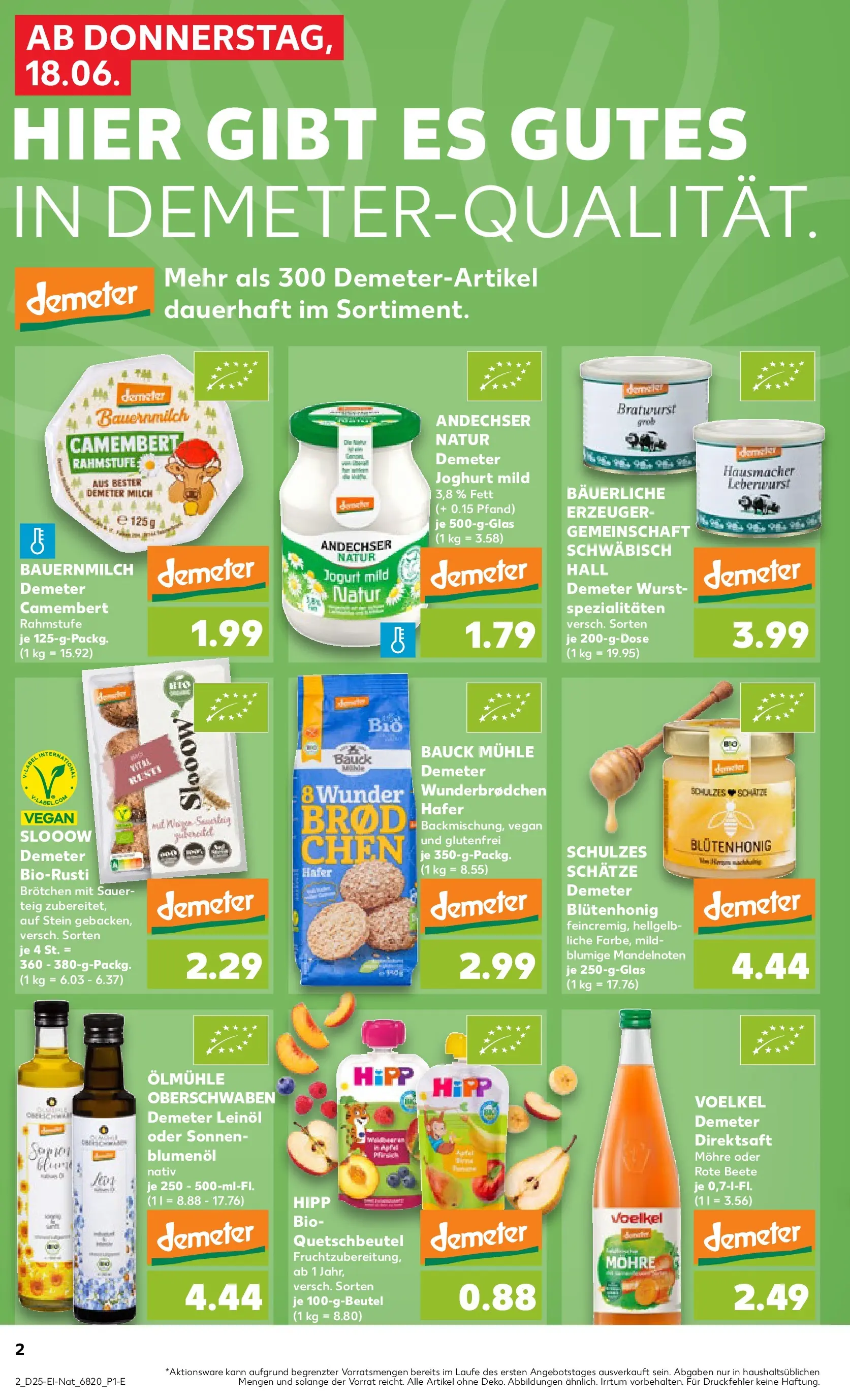 Prospekt Kaufland ab 18.06.2026 » Angebote Online zum Blättern | Seite: 2 | Produkte: Mühle, Milch, Joghurt, Wurst