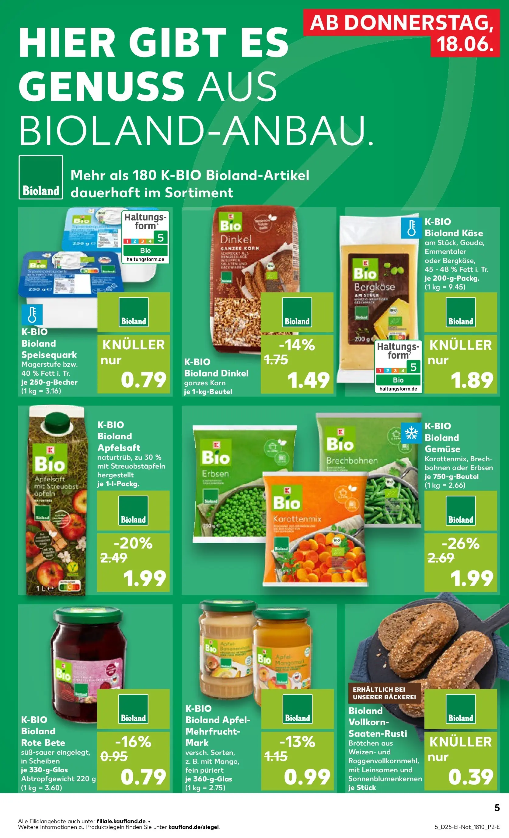 Prospekt Kaufland ab 17.06.2026 » Angebote Online zum Blättern | Seite: 5 | Produkte: Bäckerei, Äpfel, Gemüse, Erbsen