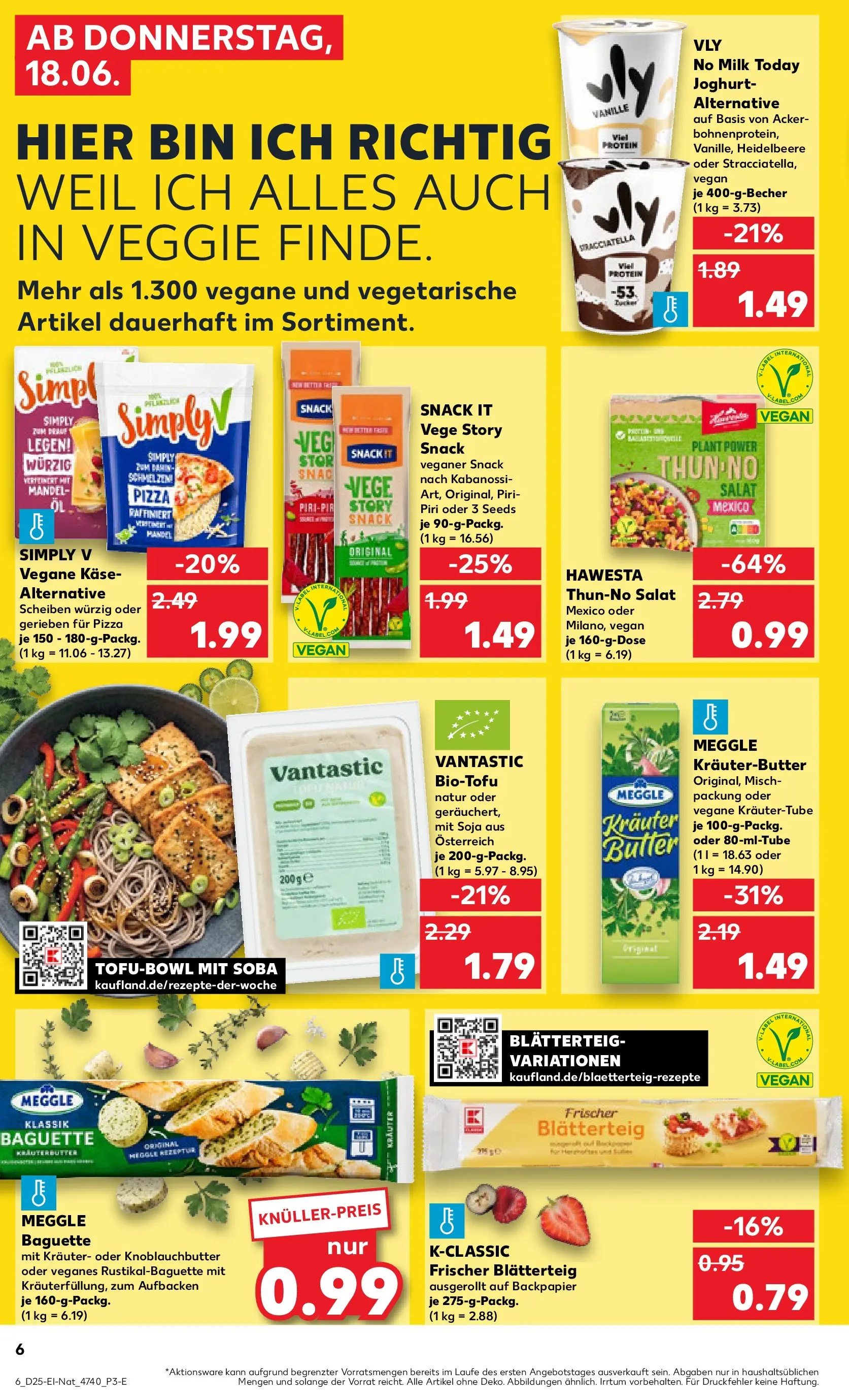 Prospekt Kaufland ab 17.06.2026 » Angebote Online zum Blättern | Seite: 6 | Produkte: Butter, Joghurt, Pizza, Salat