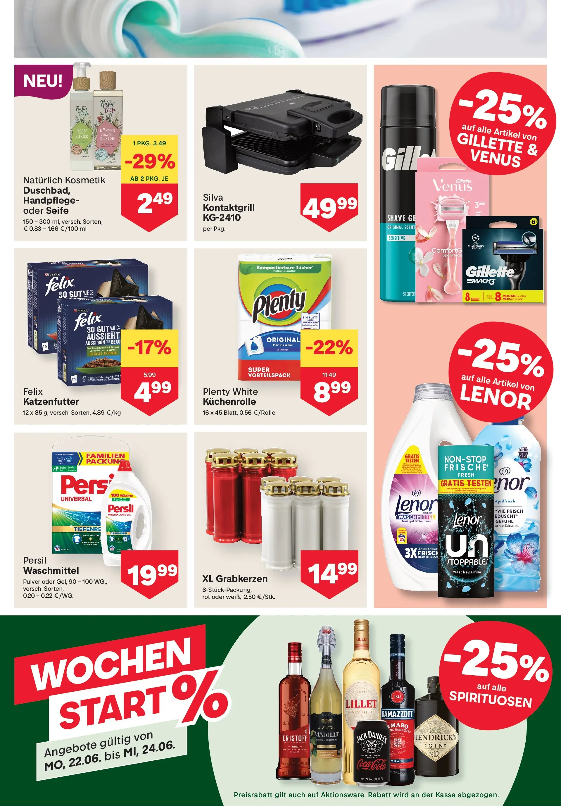 MPREIS St.Gallenkirch von 17.06.2026 - Aktuelle Angebote | Seite: 11 | Produkte: Marhalábszár, Dusche, Seife, Waschmittel