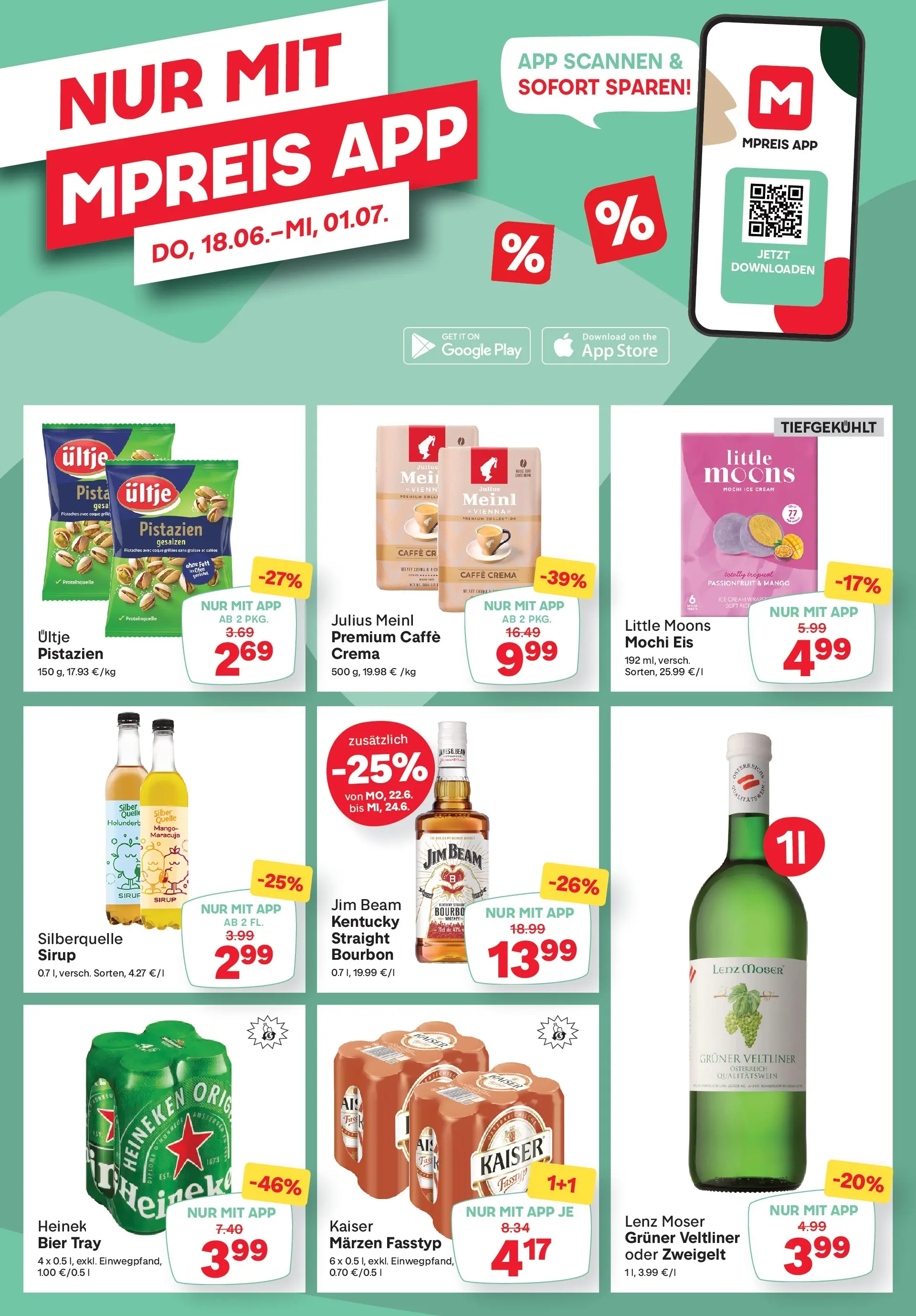 MPREIS St.Gallenkirch von 17.06.2026 - Aktuelle Angebote | Seite: 14 | Produkte: Whiskey, Eis, Bier, Bourbon