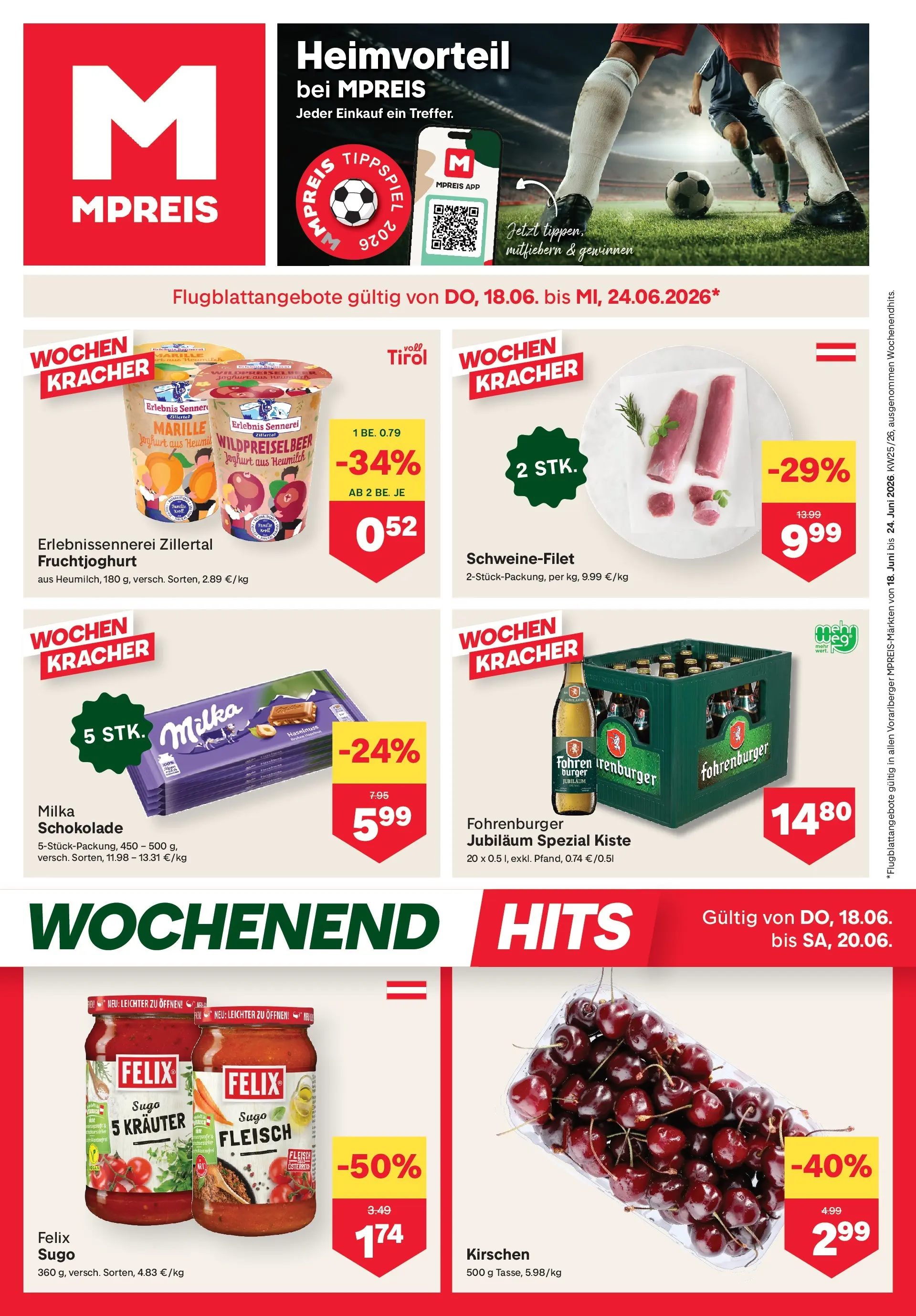 MPREIS St.Gallenkirch von 17.06.2026 - Aktuelle Angebote | Seite: 1 | Produkte: Joghurt, Schokolade