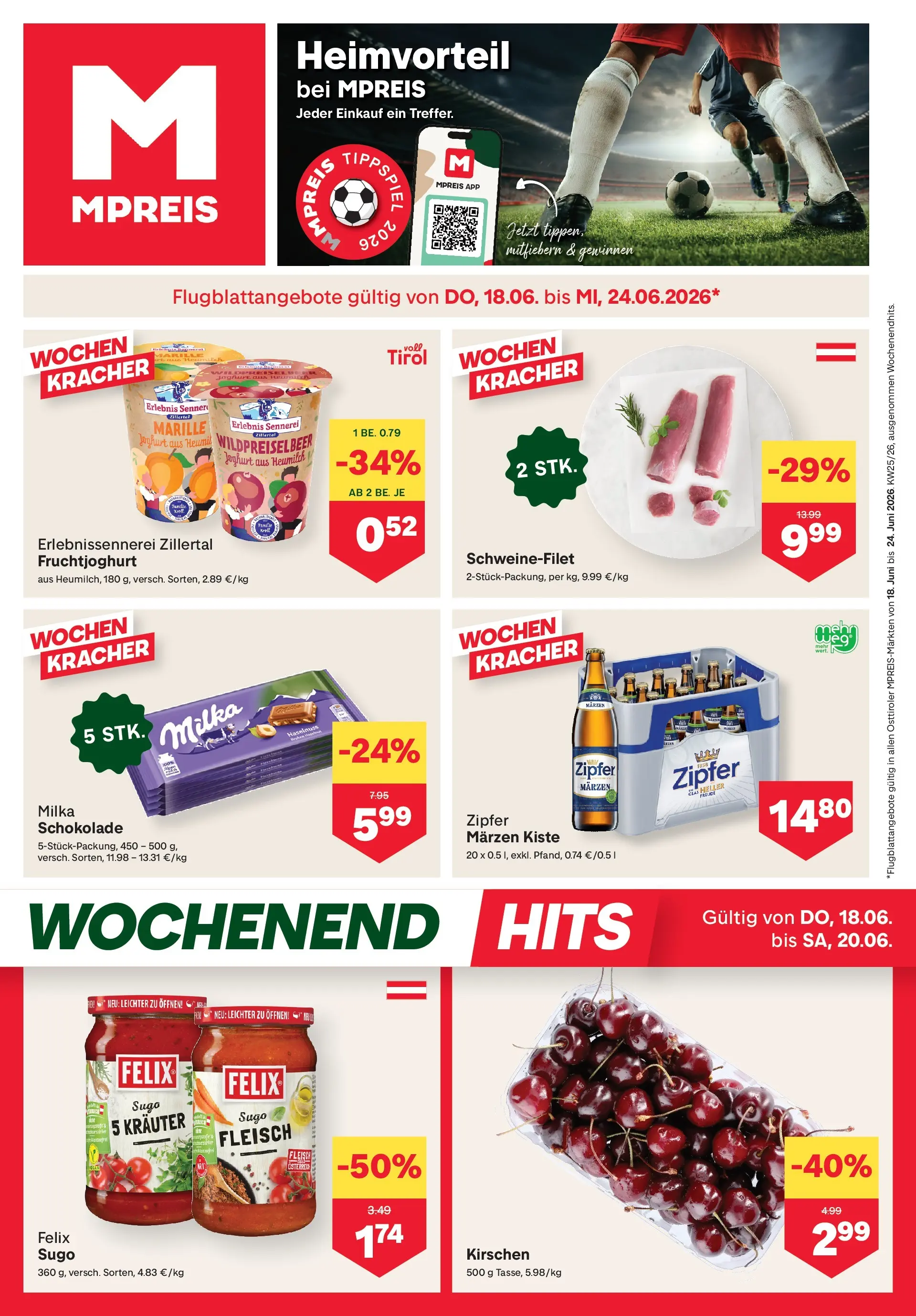 MPREIS Sillian von 17.06.2026 - Aktuelle Angebote | Seite: 1 | Produkte: Joghurt, Schokolade