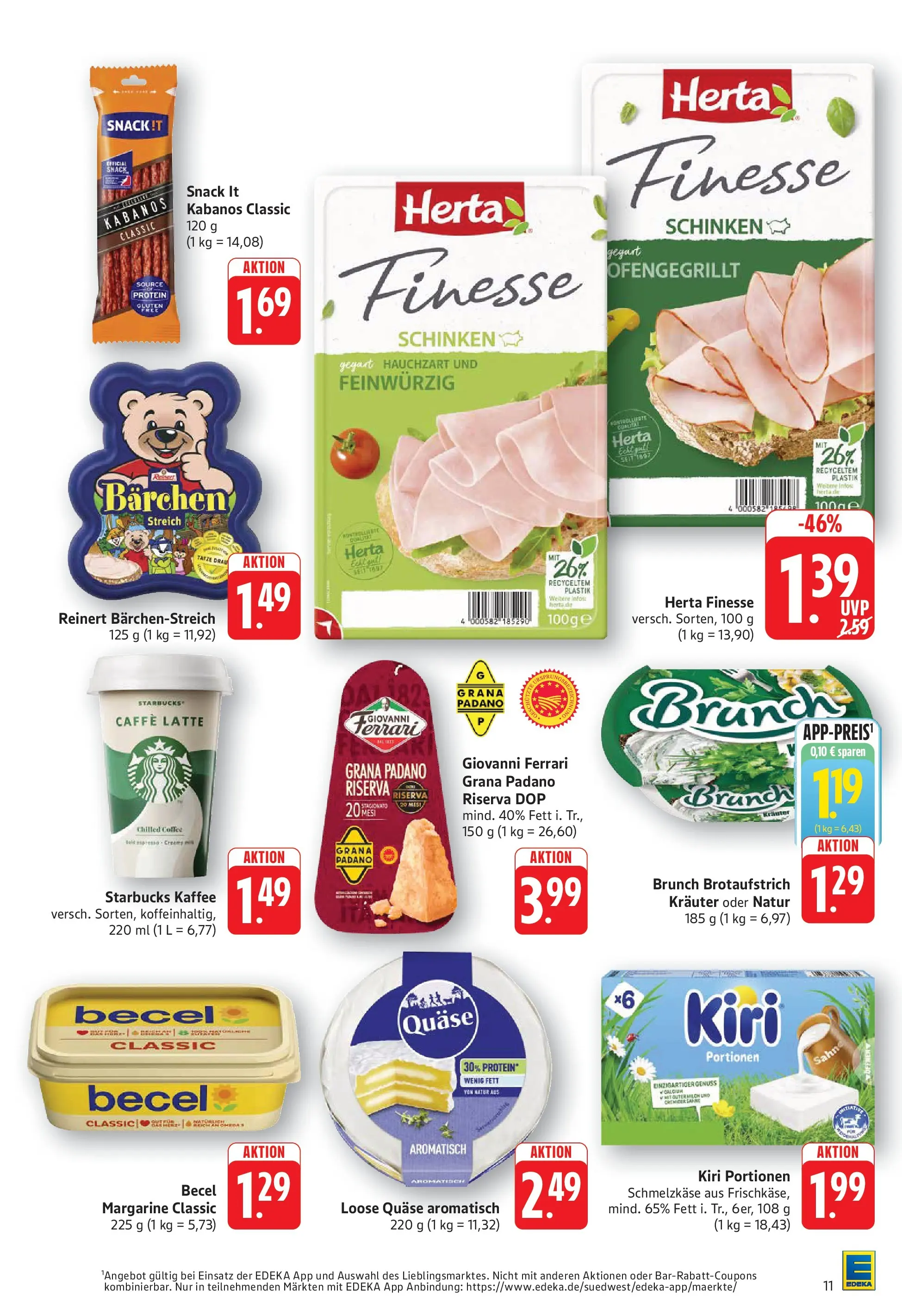 Edeka Prospekt  Bad Bergzabern (ab 08.06.2026) » Angebote Online | Seite: 11 | Produkte: Kaffee, Schinken, Sahne, Herta finesse