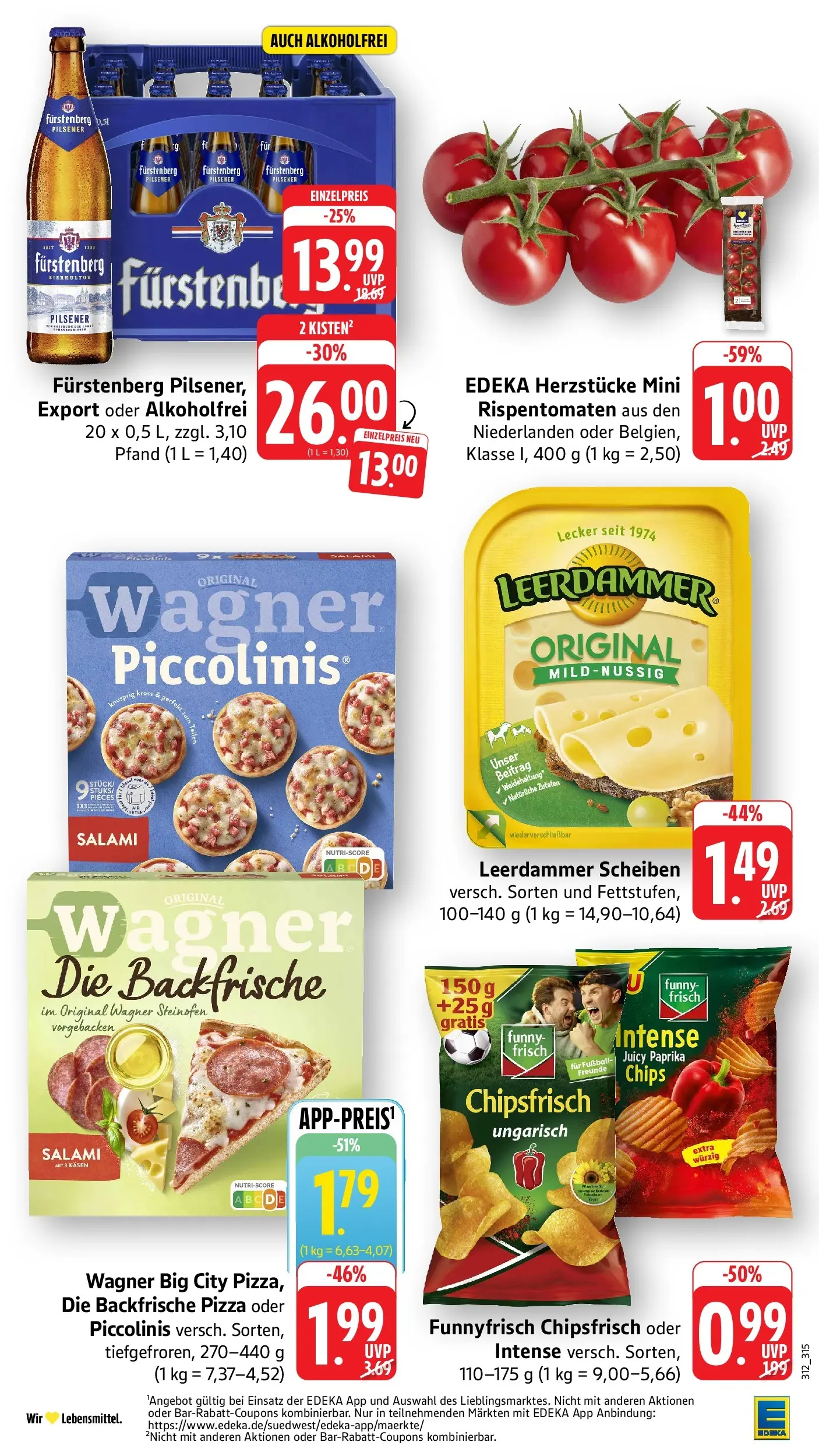 Edeka Prospekt Konstanz-Petershausen (ab 08.06.2026) » Angebote Online | Seite: 2 | Produkte: Leerdammer, Fußball, Salami, Chips