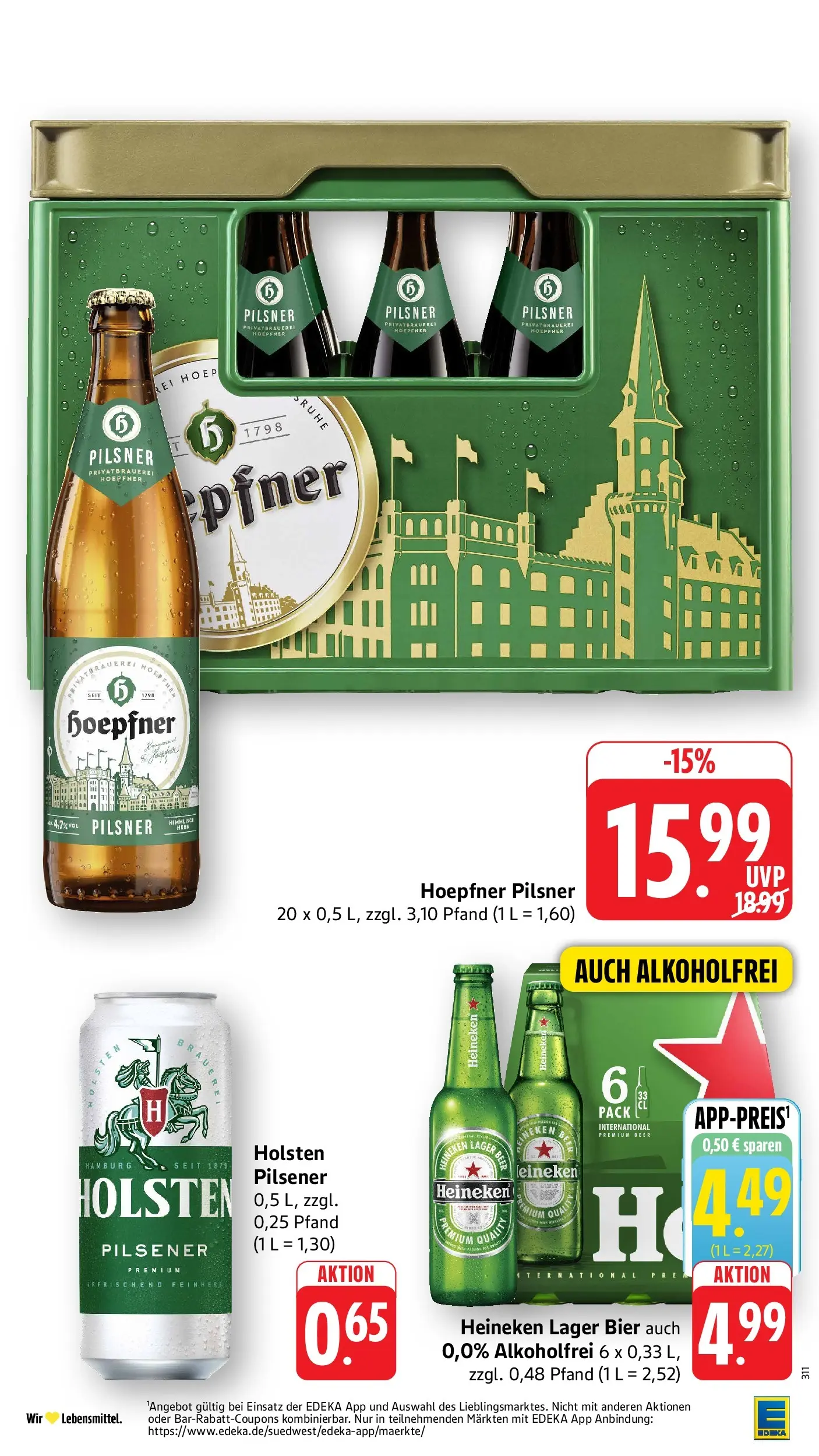 Edeka prospekt Karlsbad-Langensteinbach (ab 08.06.2026) » Angebote Online | Seite: 36 | Produkte: Bier, Holsten, Heineken