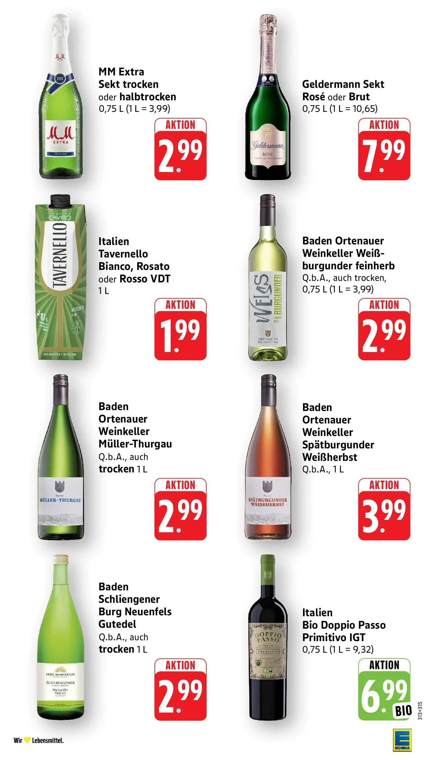 Edeka Prospekt Konstanz-Petershausen (ab 08.06.2026) » Angebote Online | Seite: 39 | Produkte: Weißwein, Sekt, Doppio passo primitivo, Doppio Passo