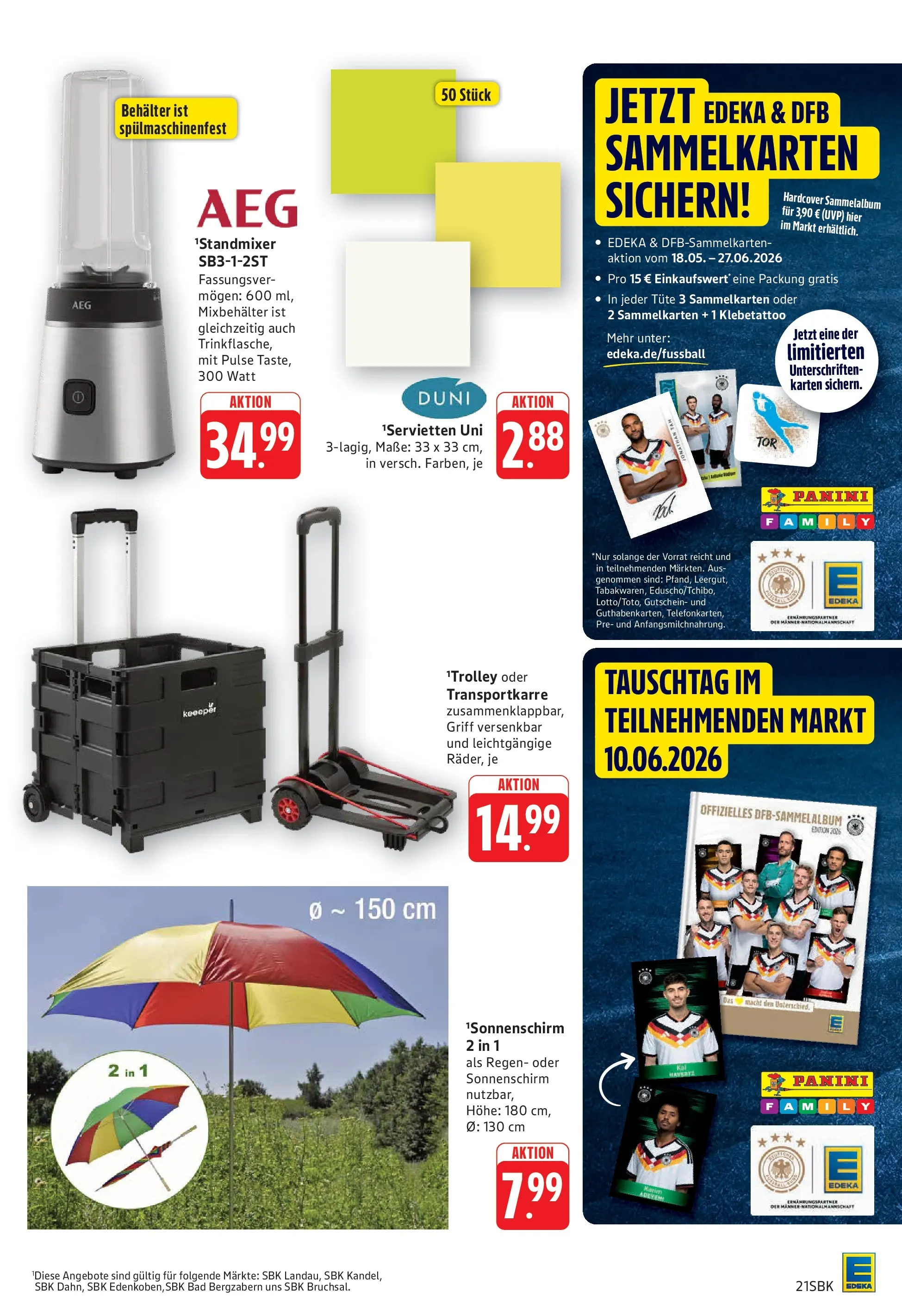 Edeka Prospekt  Bad Bergzabern (ab 08.06.2026) » Angebote Online | Seite: 21 | Produkte: Bad, Sonnenschirm