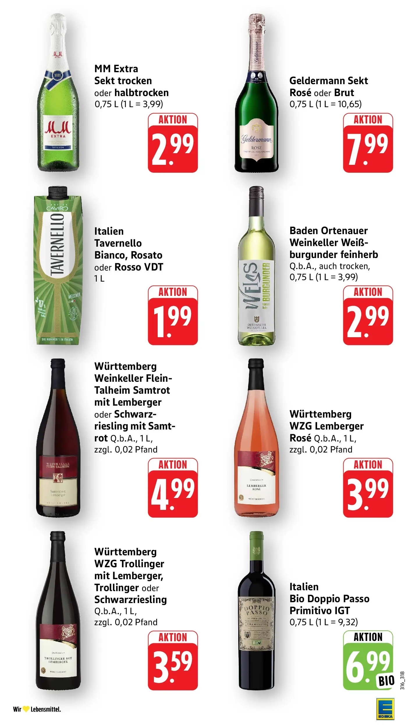 E center Prospekt Heilbronn-Sontheim (ab 07.06.2026) zum Blättern | Seite: 39 | Produkte: Weißwein, Sekt, Doppio Passo