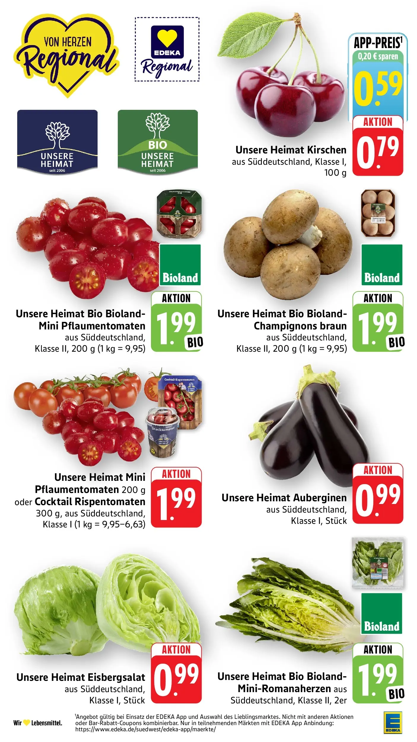 Edeka Prospekt Ditzingen (ab 08.06.2026) » Angebote Online | Seite: 5 | Produkte: Eisbergsalat, Kirschen, Champignons