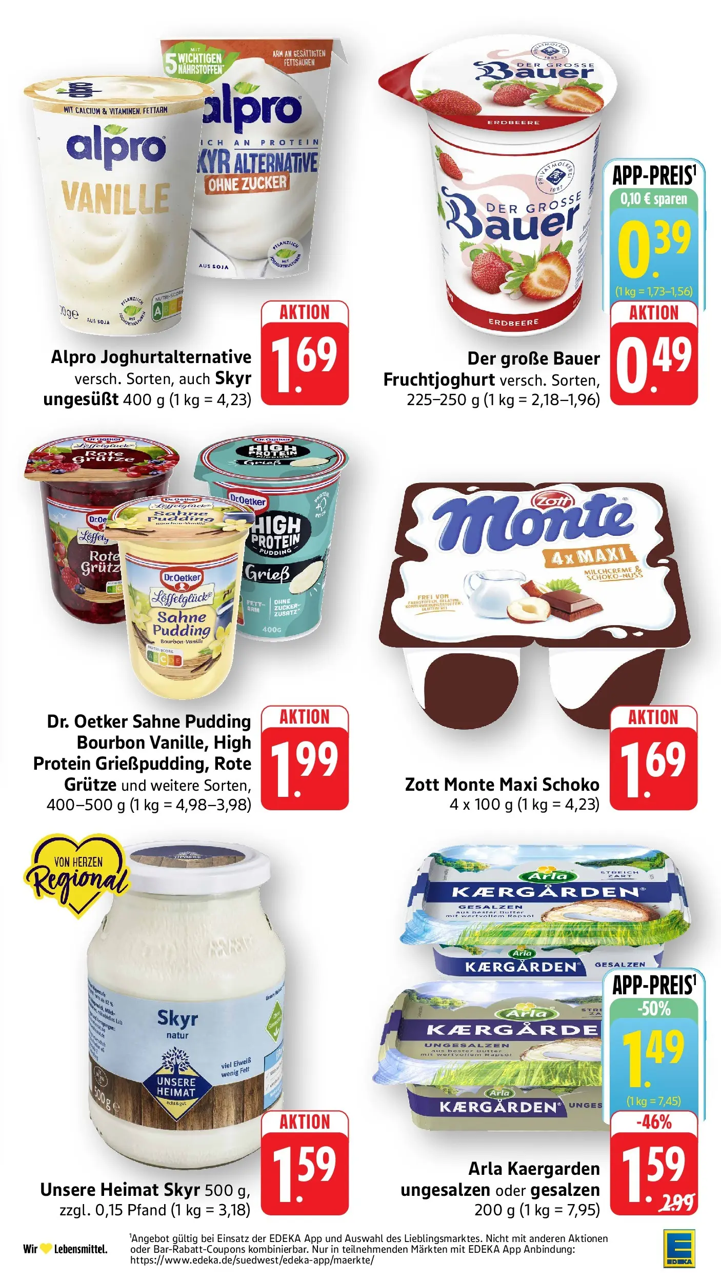 Edeka Prospekt Ditzingen (ab 08.06.2026) » Angebote Online | Seite: 15 | Produkte: Fruchtjoghurt, Pudding, Skyr, Sahne