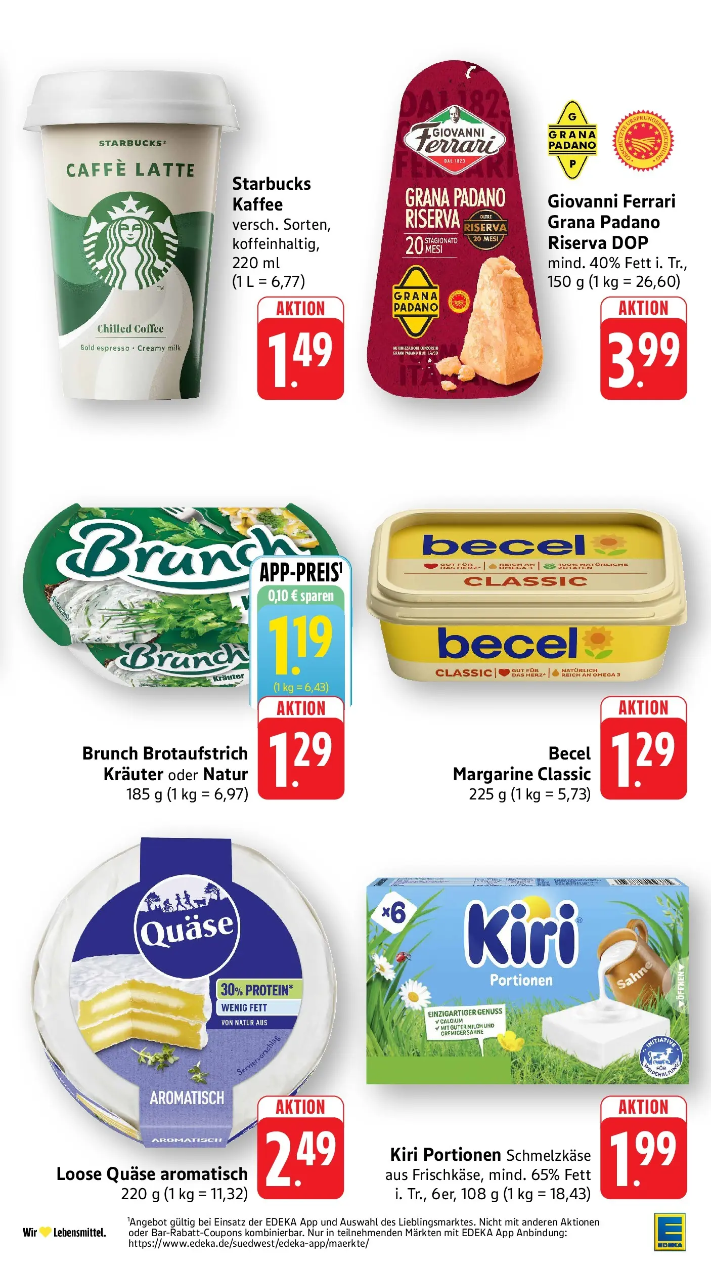 Edeka Prospekt Ditzingen (ab 08.06.2026) » Angebote Online | Seite: 17 | Produkte: Milch, Kaffee, Becel, Starbucks