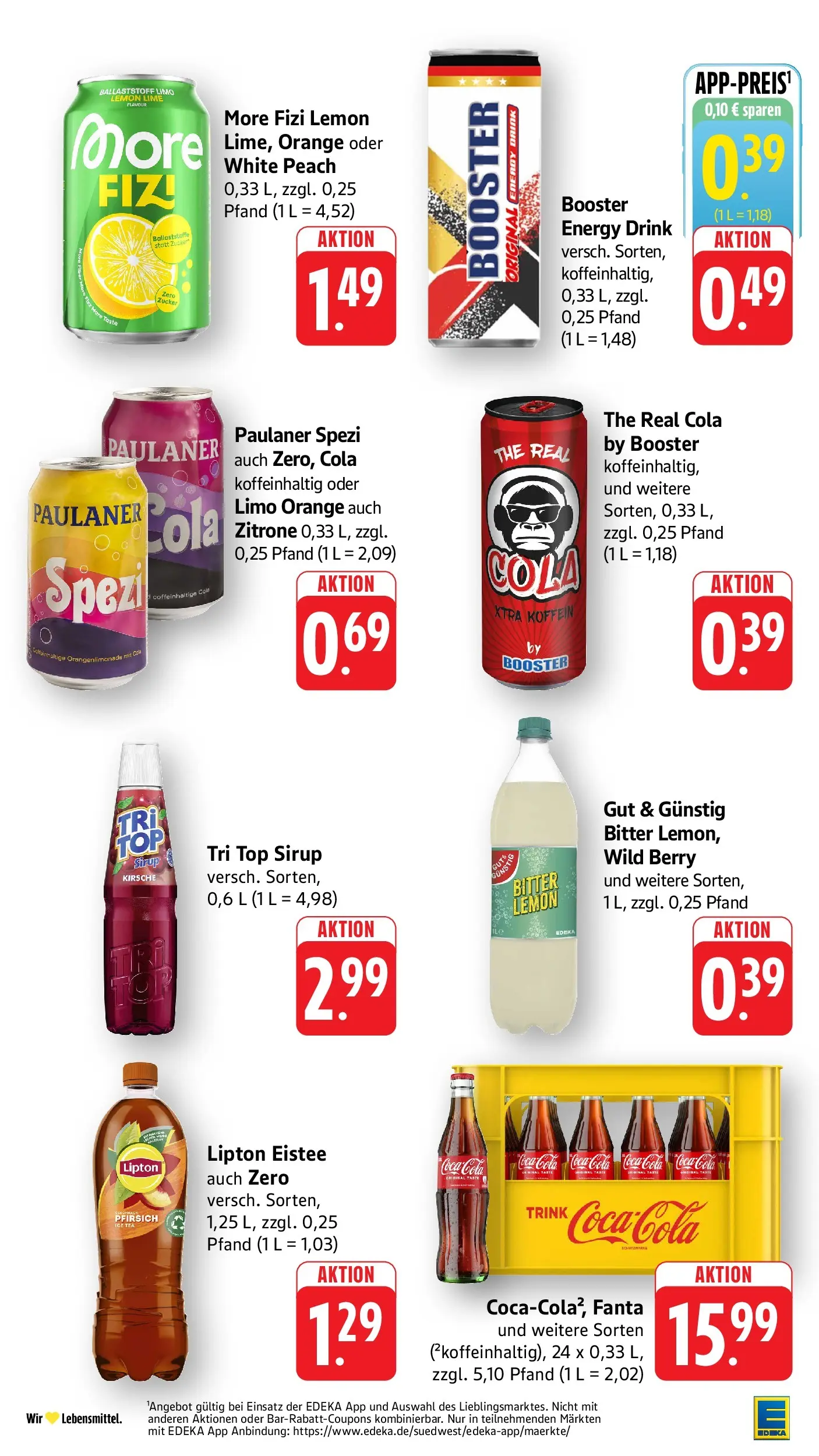 Edeka Prospekt Ditzingen (ab 08.06.2026) » Angebote Online | Seite: 33 | Produkte: Fanta, Cola, Paulaner spezi, Sirup