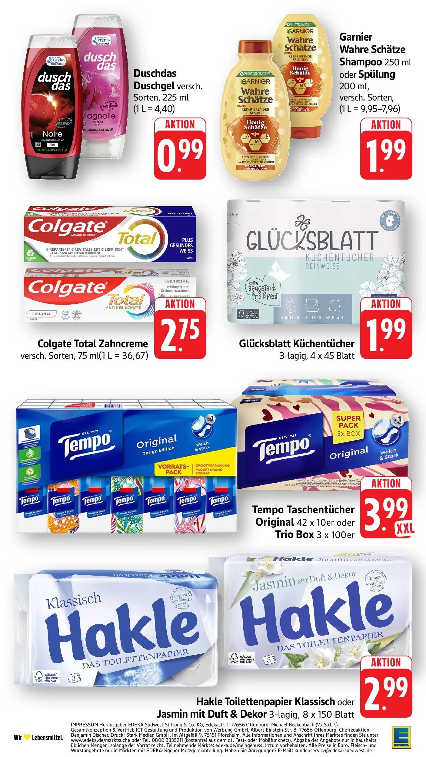 Edeka Prospekt Ditzingen (ab 08.06.2026) » Angebote Online | Seite: 40 | Produkte: Shampoo, Duschdas, Fleisch, Toilettenpapier