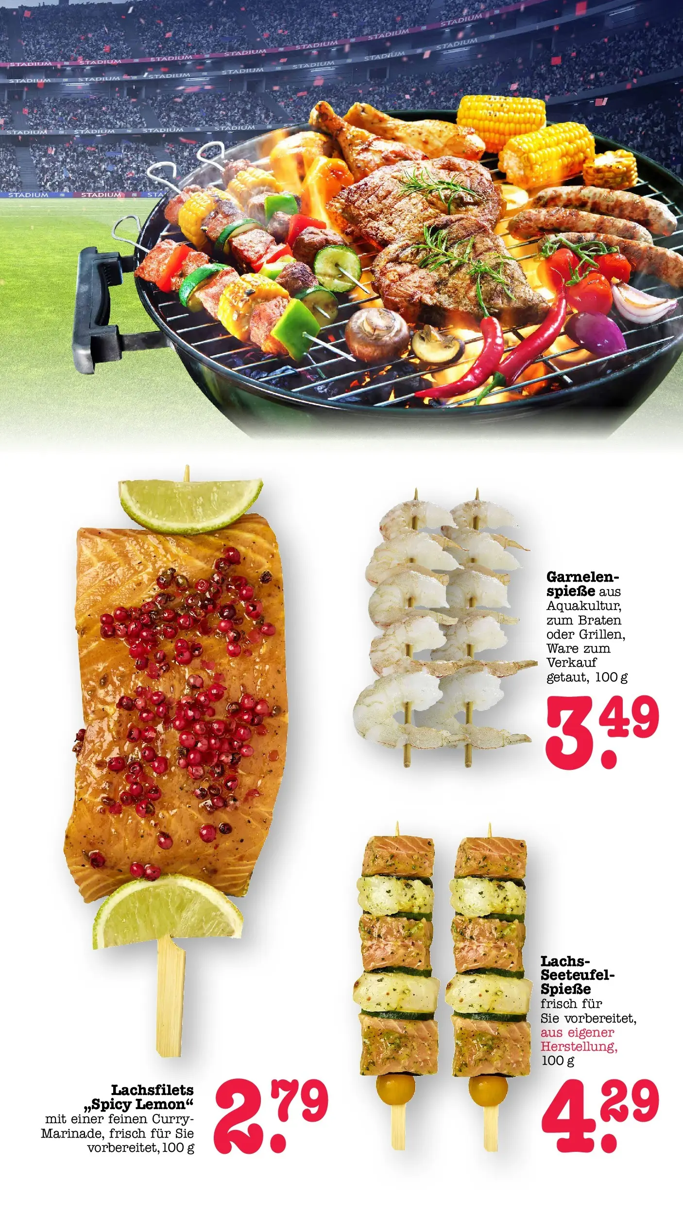 Marktkauf Prospekt Wörth Am Rhein (ab 08.06.2026) » Angebote ab Montag | Seite: 4 | Produkte: Spieße, Garnelen, Lachs Marktkauf Prospekt Wörth Am Rhein (ab 08.06.2026) » Angebote online | Seite: 4 | Produkte: Spieße, Garnelen, Lachs