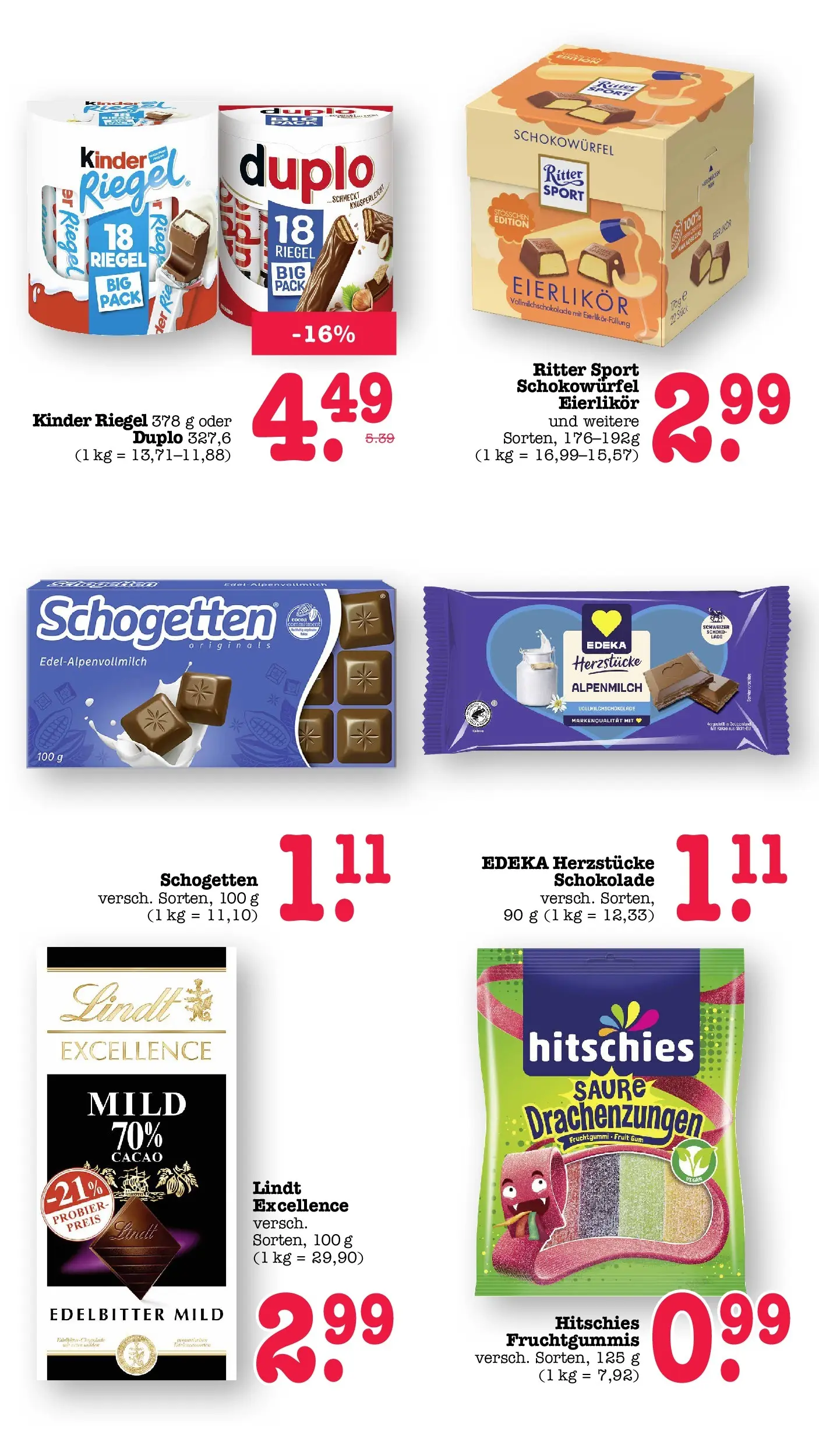 Marktkauf Prospekt Wörth Am Rhein (ab 08.06.2026) » Angebote ab Montag | Seite: 38 | Produkte: Ritter sport, Kinder riegel, Schogetten, Lindt Marktkauf Prospekt Wörth Am Rhein (ab 08.06.2026) » Angebote online | Seite: 38 | Produkte: Ritter sport, Kinder riegel, Schogetten, Lindt