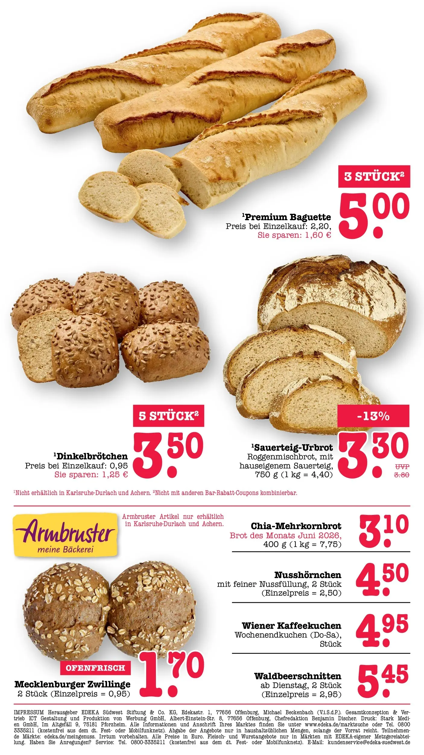 Edeka Prospekt Kuppenheim-Oberndorf (ab 08.06.2026) ยป Angebote Online | Seite: 16 | Produkte: Bรคckerei, Baguette, Brot, Fleisch Edeka Prospekt Kuppenheim-Oberndorf (ab 08.06.2026) ยป Angebote Online | Seite: 16 | Produkte: Bรคckerei, Baguette, Brot, Fleisch