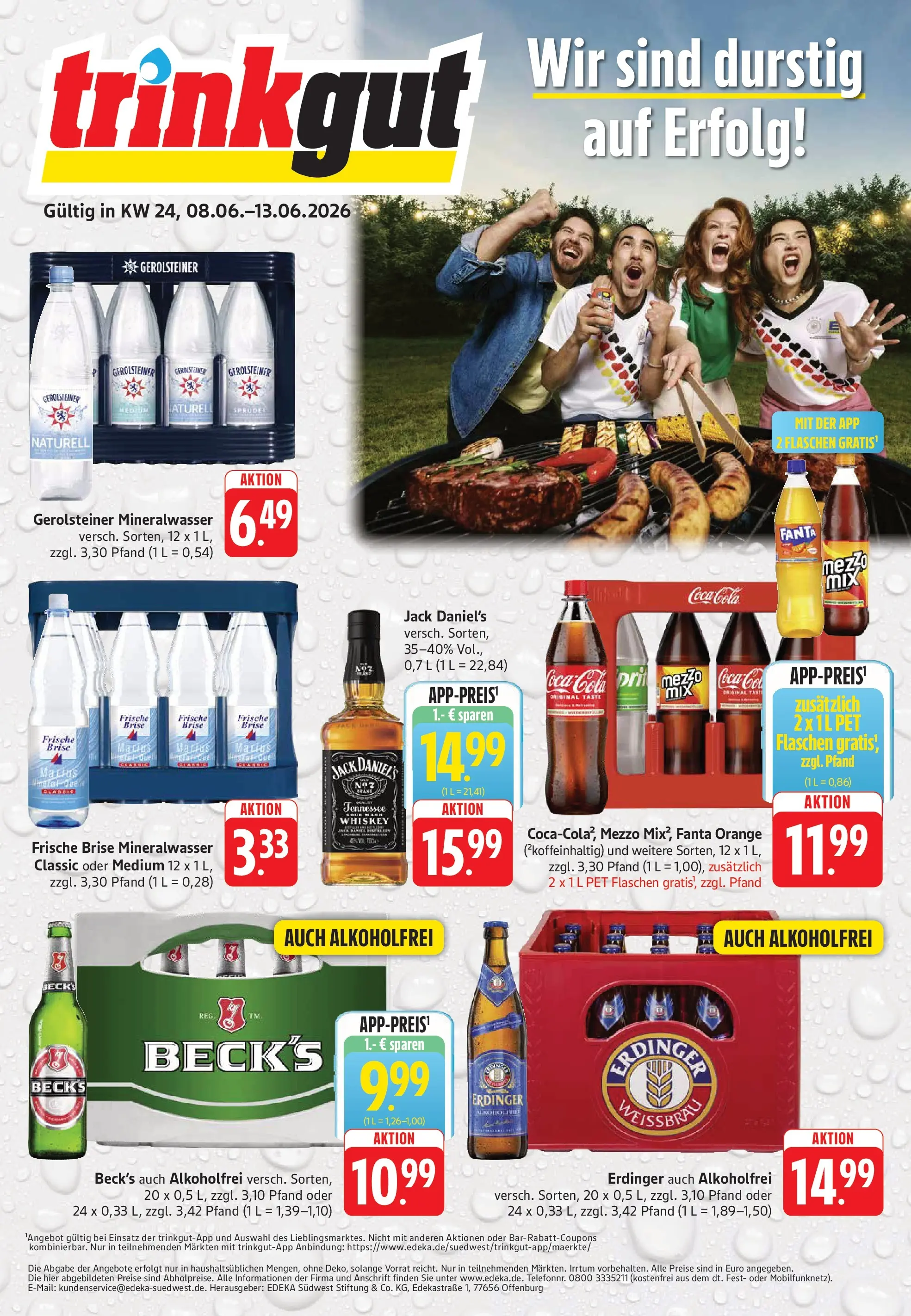 Trinkgut Prospekt Offenbach (ab 08.06.2026) » Angebote online | Seite: 1 | Produkte: Fanta, Erdinger, Jack Daniel's, Whiskey