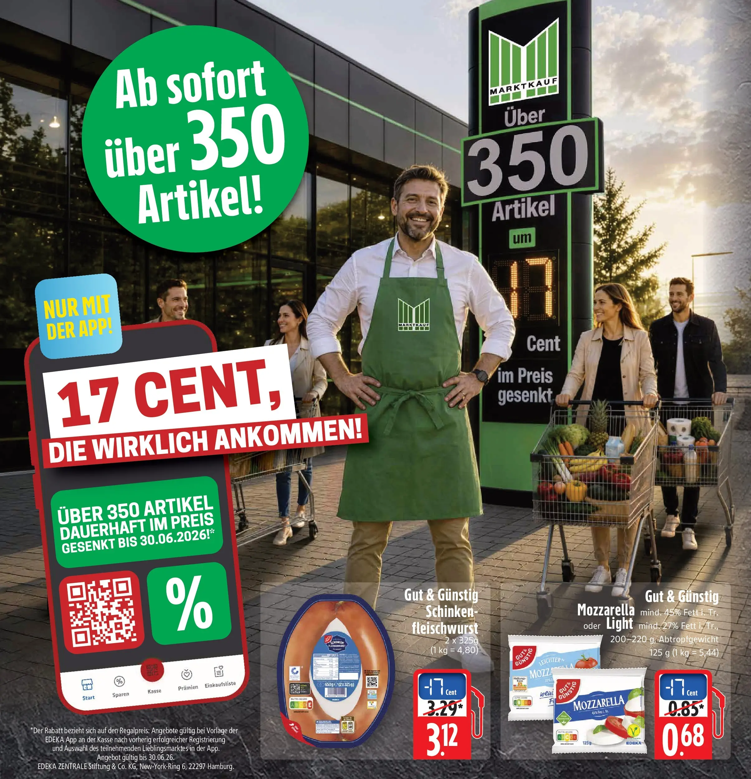 Marktkauf Prospekt Weil Am Rhein (ab 08.06.2026) » Angebote online | Seite: 2 | Produkte: Mozzarella, Schinken
