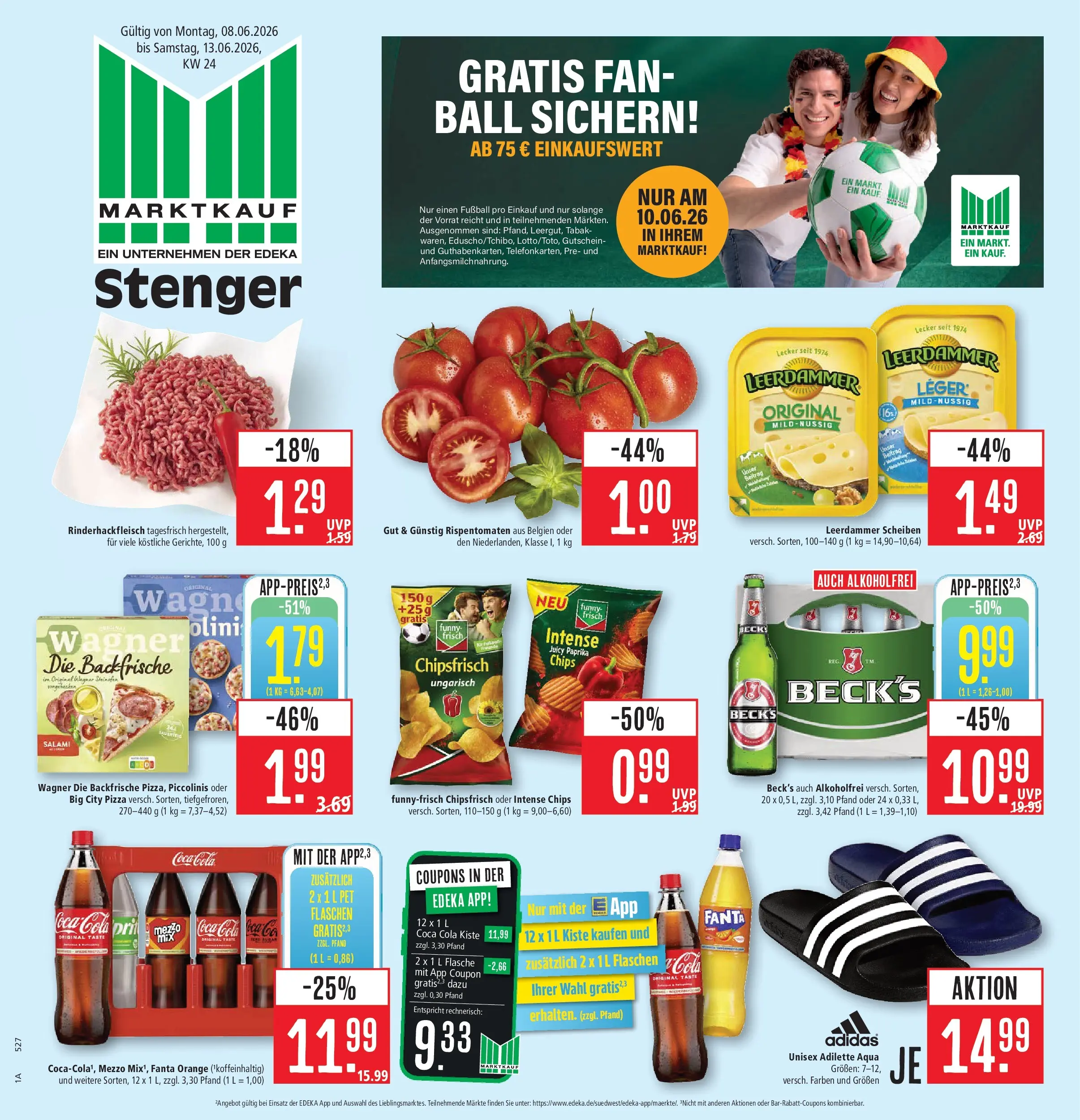 Marktkauf Prospekt Aschaffenburg (ab 08.06.2026) » Angebote online | Seite: 1 | Produkte: Fanta, Paprika, Piccolinis, Chips