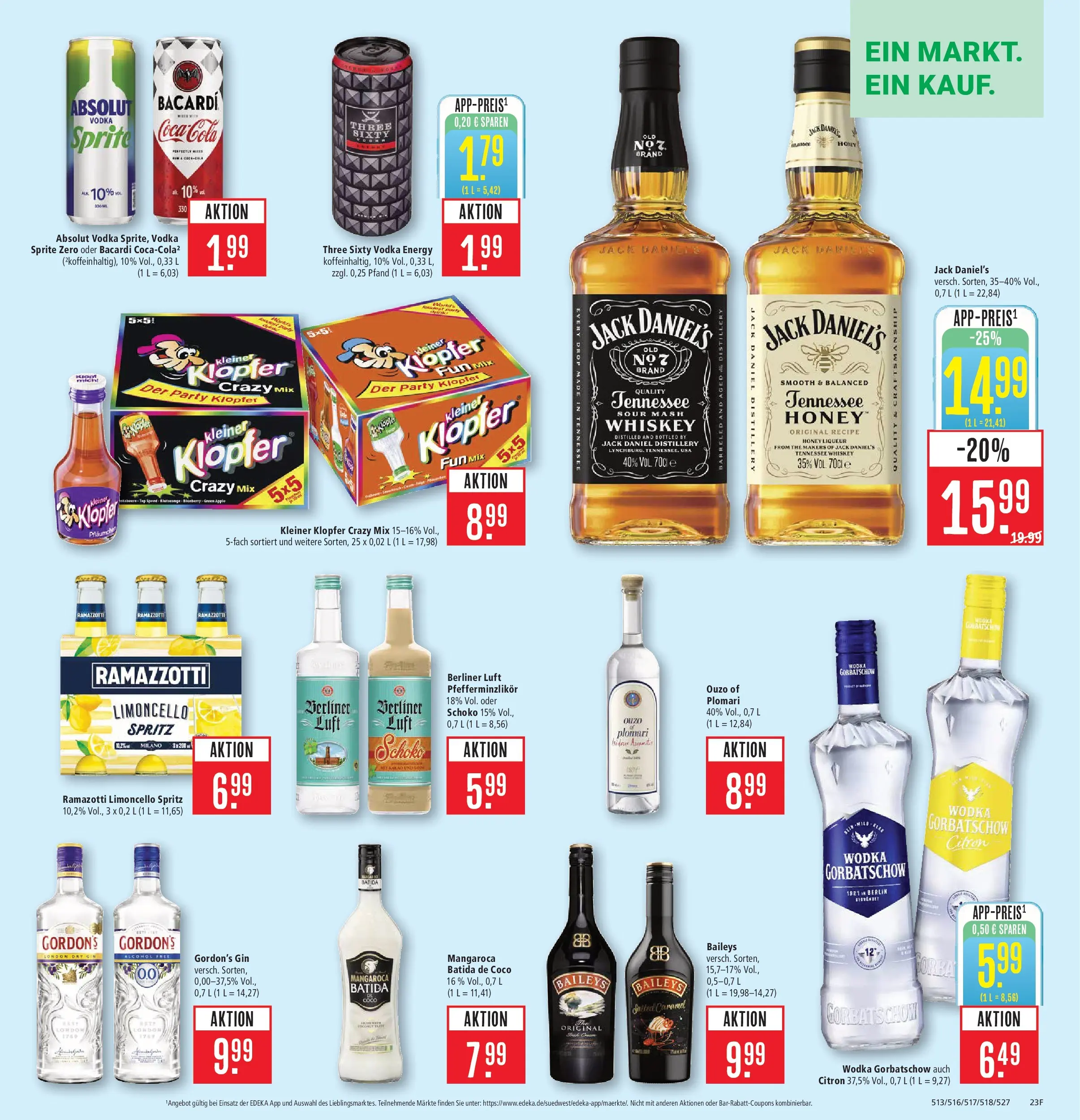 Marktkauf Prospekt Weil Am Rhein (ab 08.06.2026) » Angebote online | Seite: 31 | Produkte: Bacardi, Jack Daniel's, Baileys, Ramazzotti