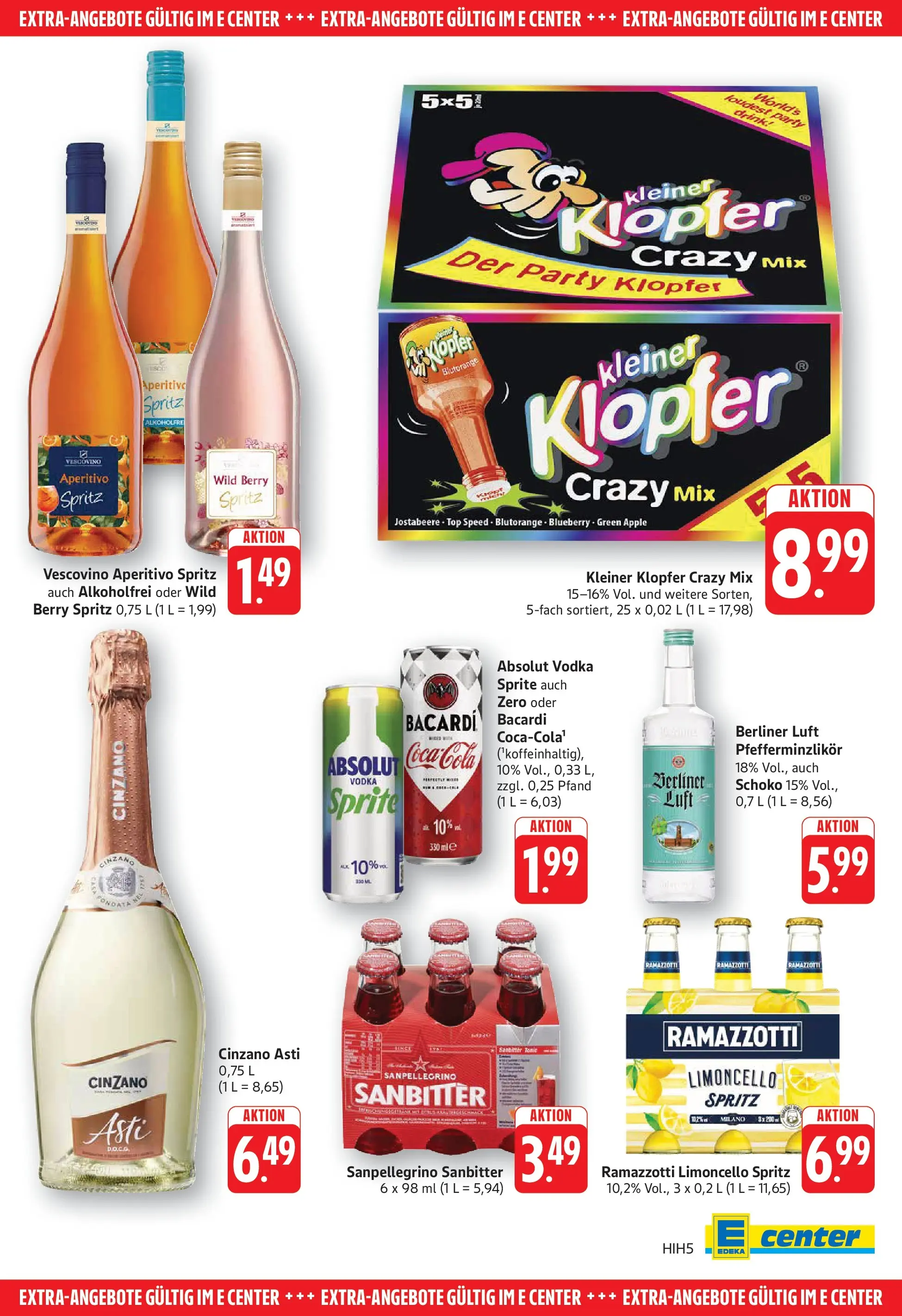 E center Prospekt Göppingen (ab 08.06.2026) zum Blättern | Seite: 29 | Produkte: Bacardi, Sprite, Apple, Vodka