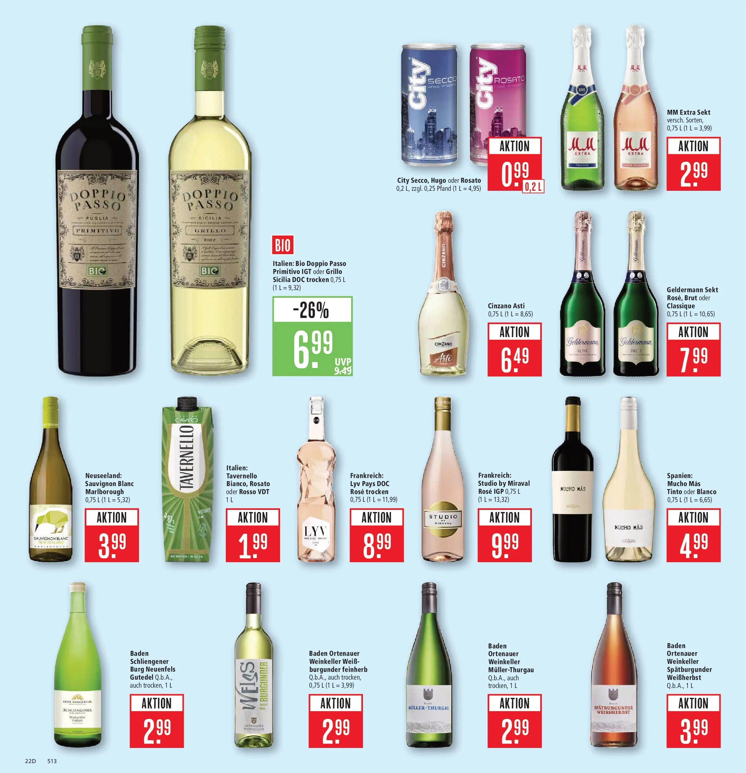 Marktkauf Prospekt Weil Am Rhein (ab 08.06.2026) » Angebote online | Seite: 30 | Produkte: Sekt, Doppio passo primitivo, Doppio Passo, Hugo