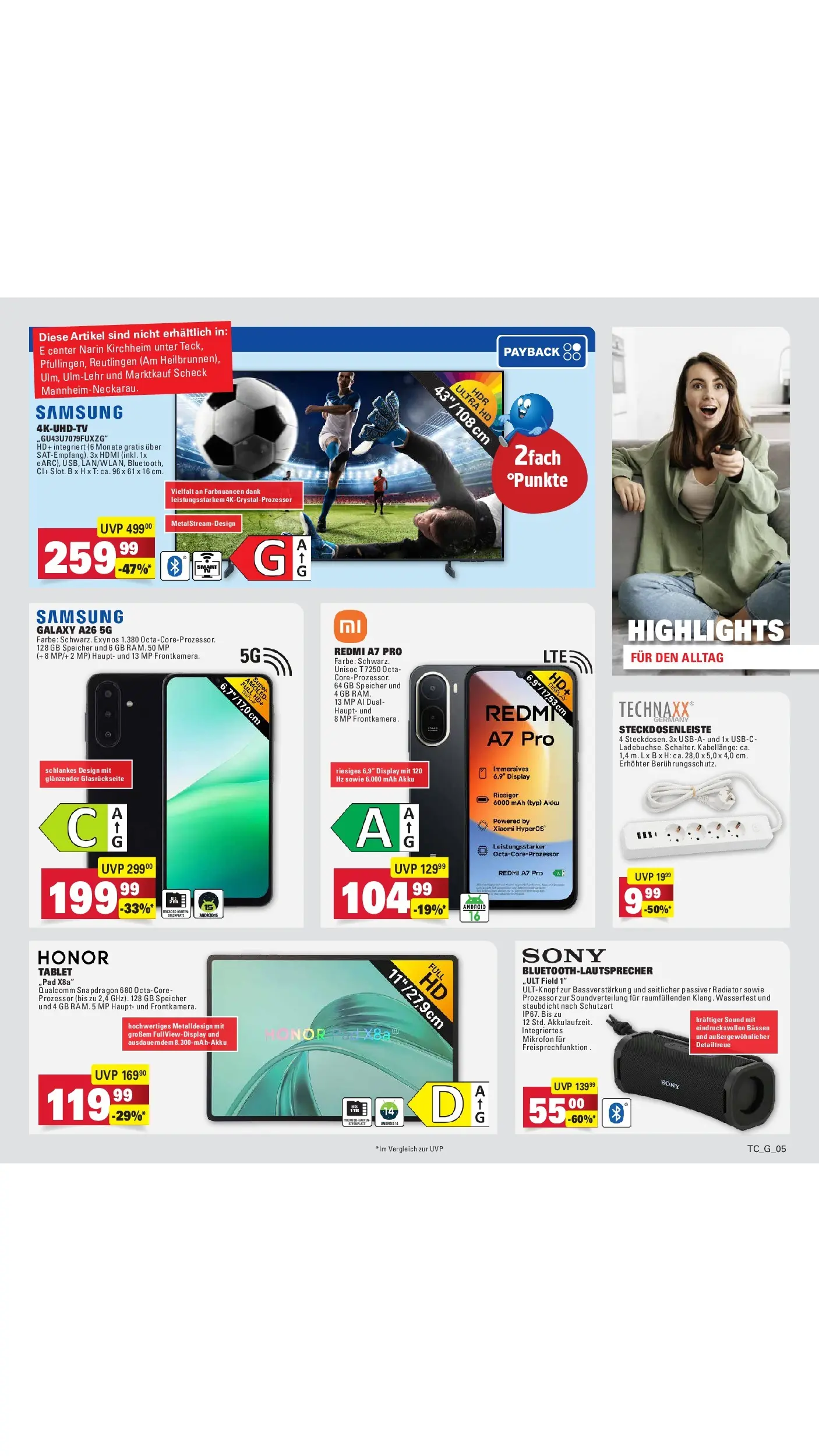Edeka Prospekt Sinzheim (ab 08.06.2026) » Angebote Online | Seite: 94 | Produkte: Xiaomi, Mikrofon, Sony, Samsung