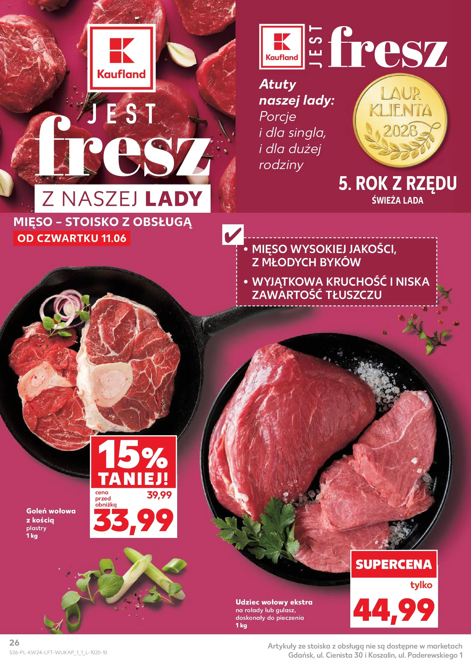 Kaufland gazetka od 11.06.2026 - od jutra PDF | Strona: 26 | Produkty: Mięso