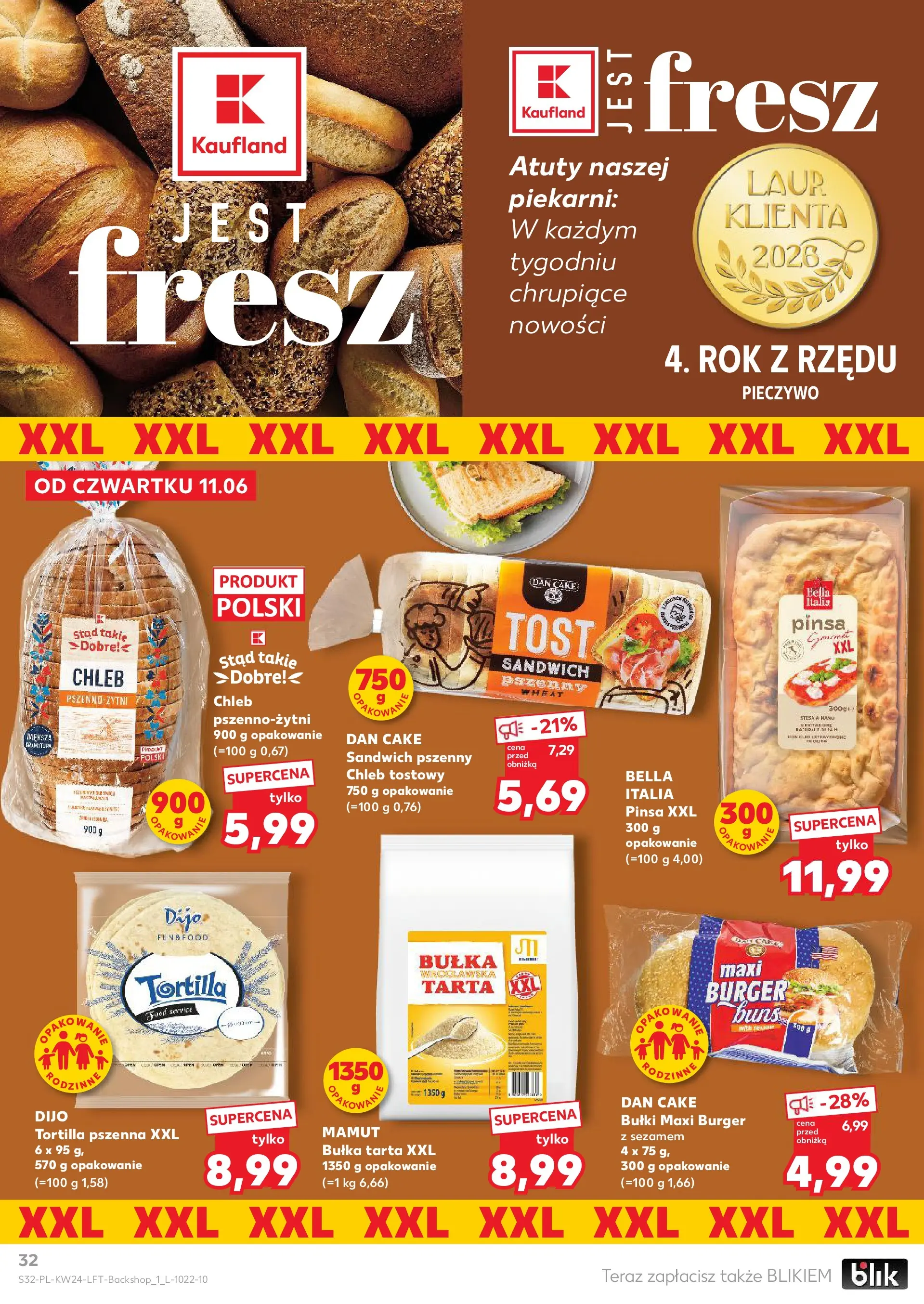 Kaufland gazetka od 11.06.2026 - od jutra PDF | Strona: 32 | Produkty: Pieczywo, Bułka tarta, Bułka, Pinsa