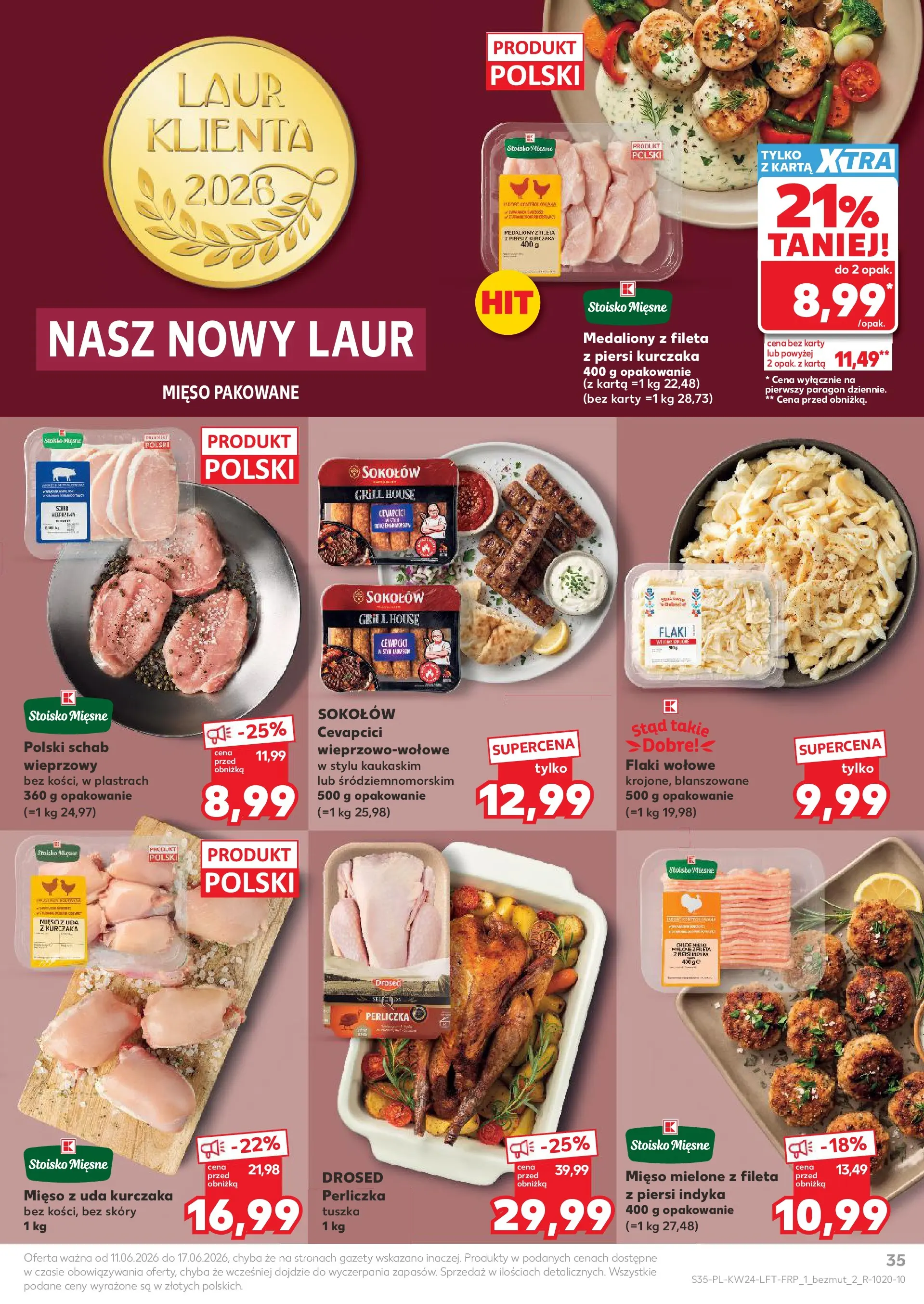 Kaufland gazetka od 11.06.2026 - od jutra PDF | Strona: 35 | Produkty: Karta, Schab, Grill, Perliczka