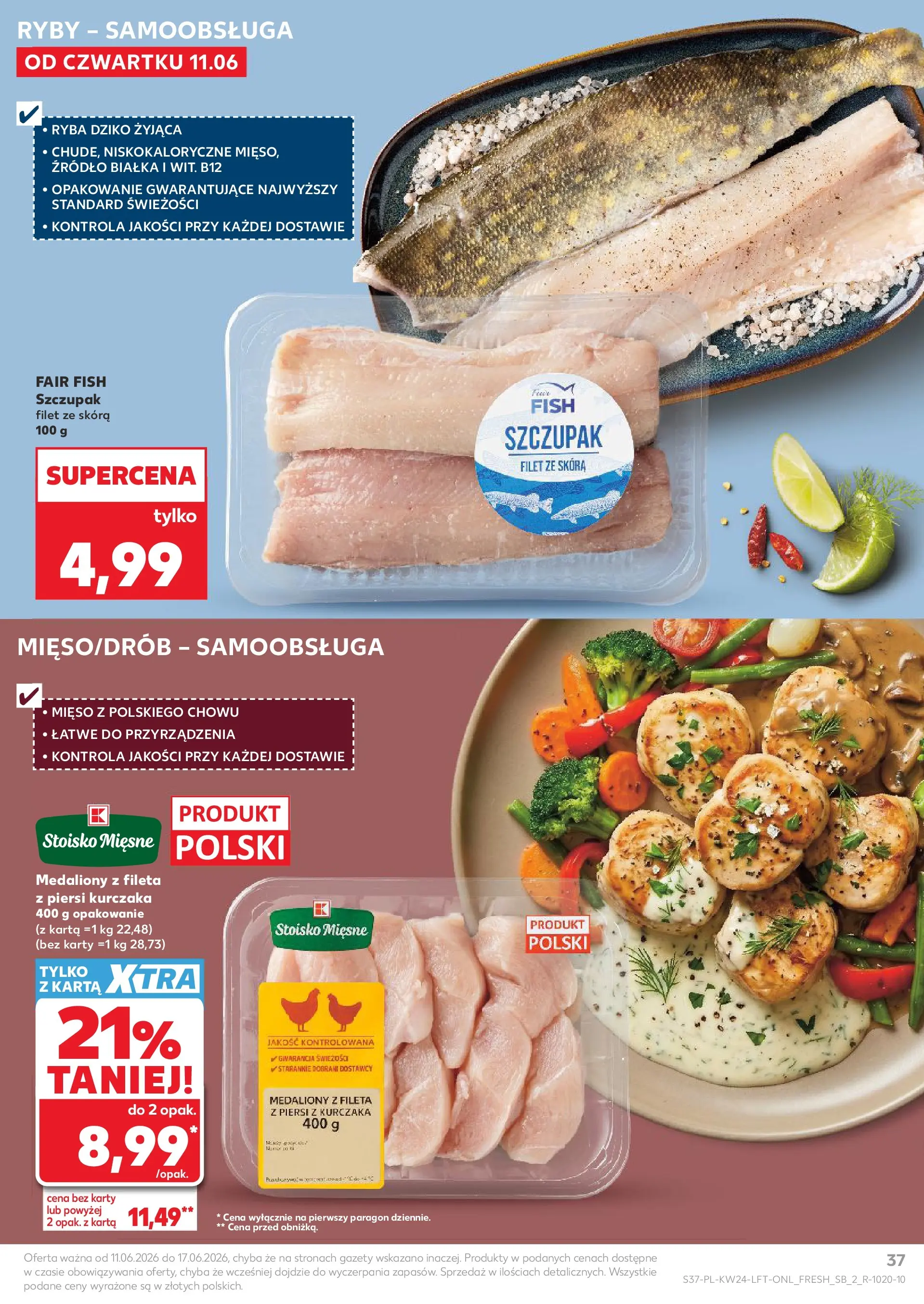 Kaufland gazetka od 11.06.2026 - od jutra PDF | Strona: 37 | Produkty: Karta, Mięso, Ryby, Ryba