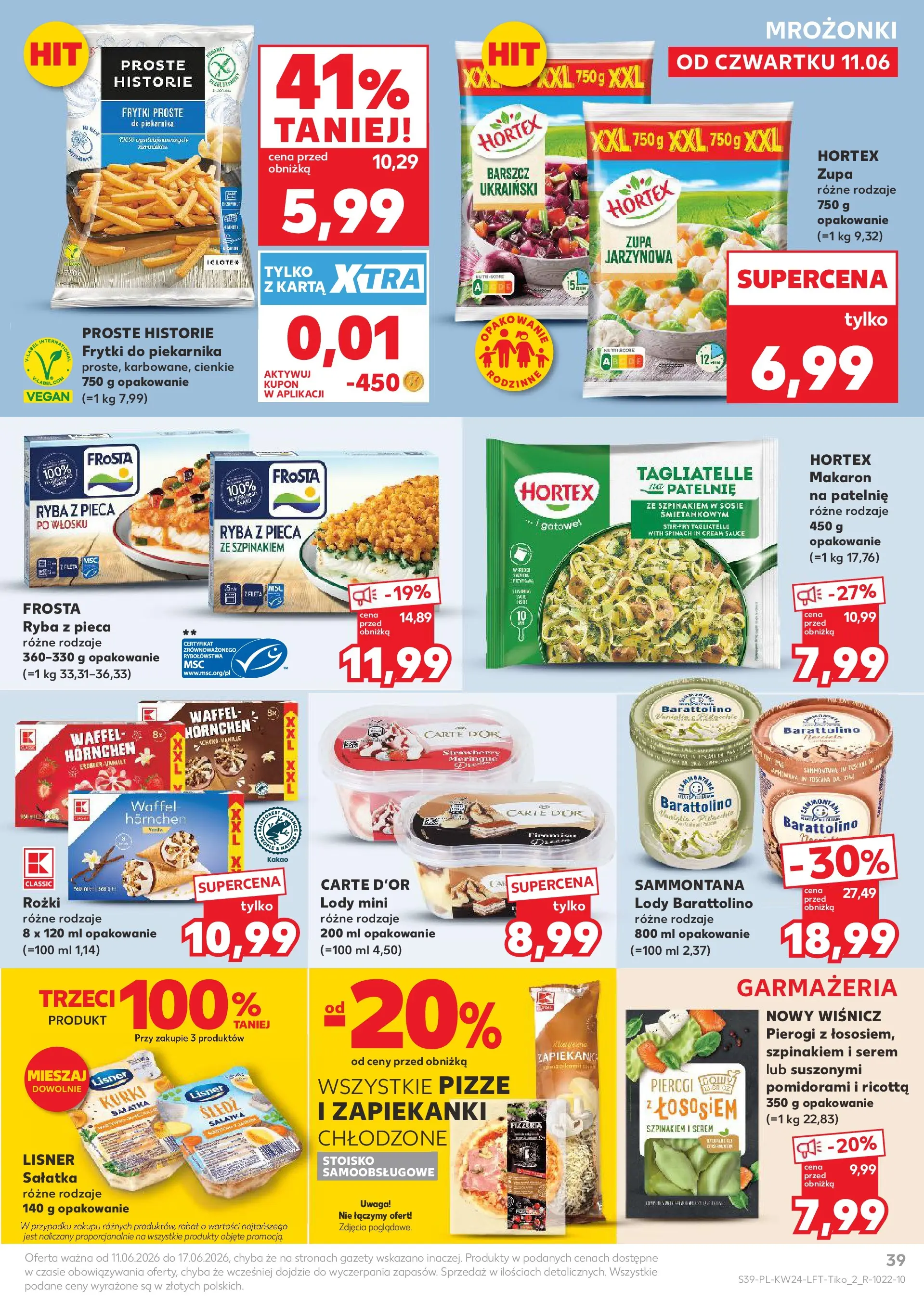 Kaufland gazetka od 11.06.2026 - od jutra PDF | Strona: 39 | Produkty: Śledź, Kakao, Pierogi, Makaron