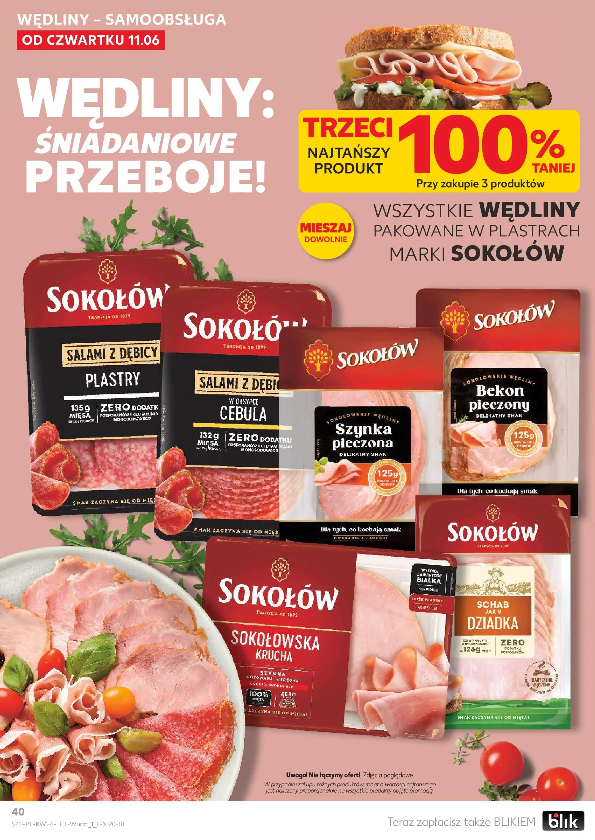 Kaufland gazetka od 11.06.2026 - od jutra PDF | Strona: 40 | Produkty: Schab, Bekon, Szynka, Wędliny