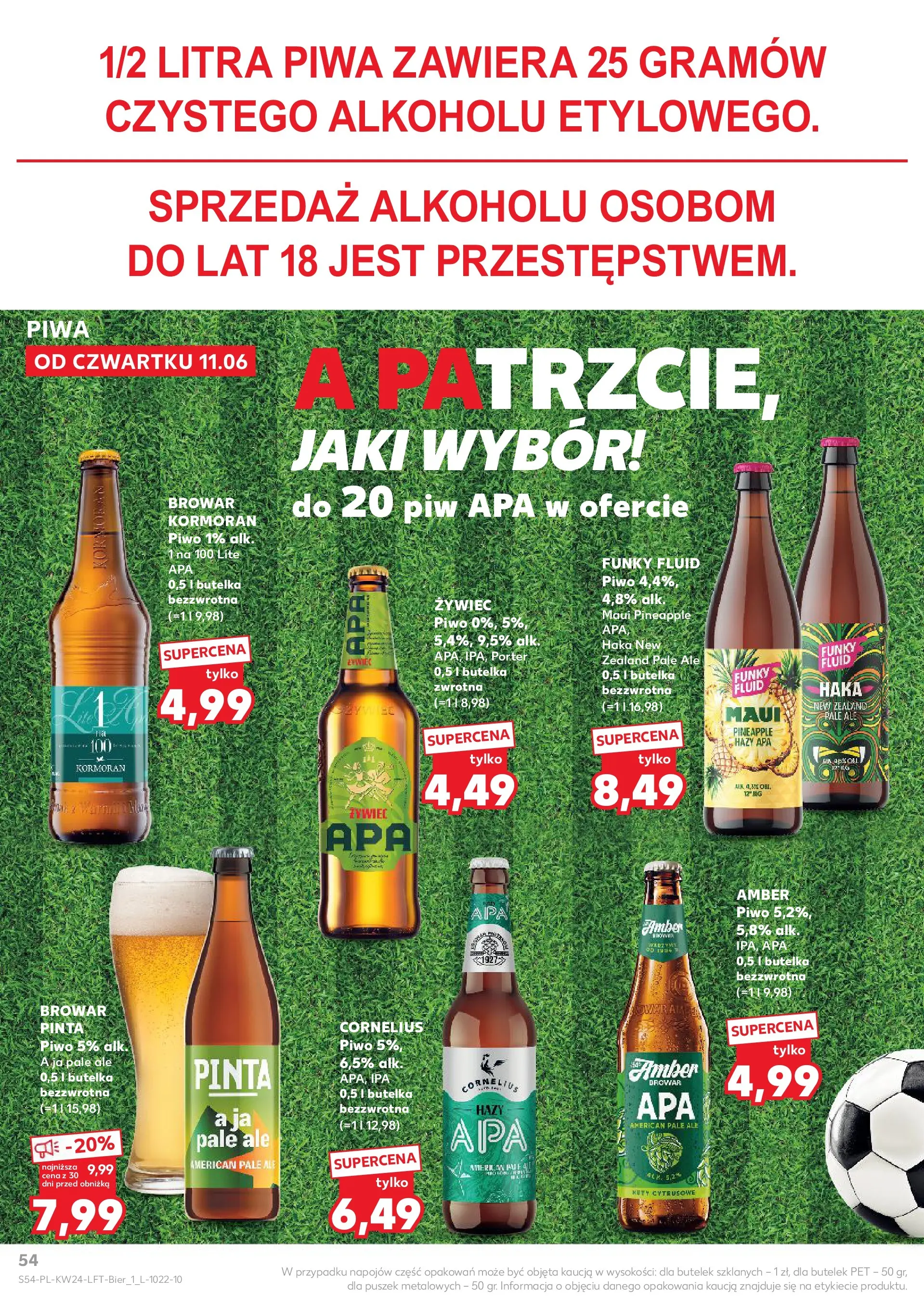 Kaufland gazetka od 11.06.2026 - od jutra PDF | Strona: 54 | Produkty: Piwo