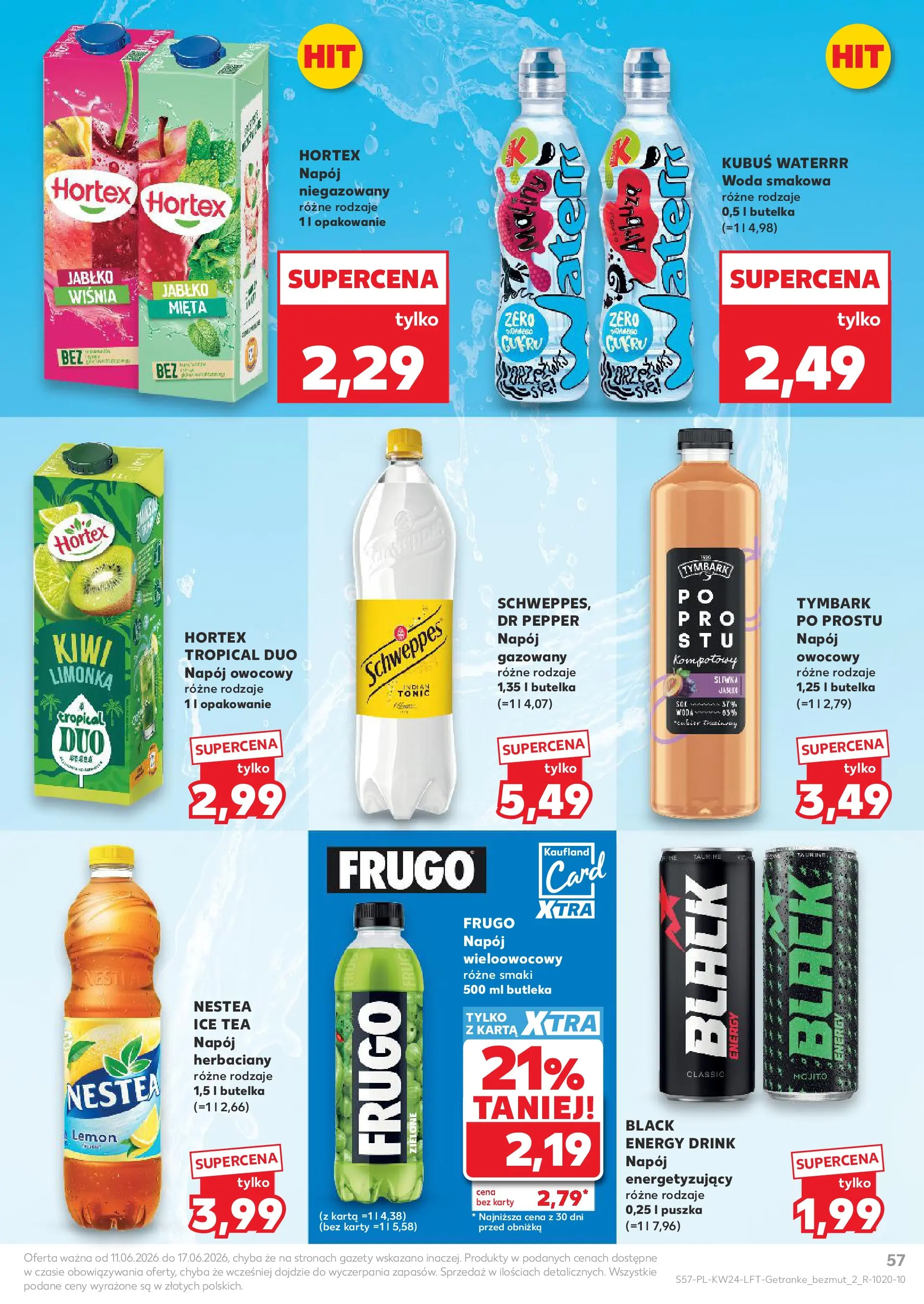 Kaufland gazetka od 11.06.2026 - od jutra PDF | Strona: 57 | Produkty: Karta, Limonka, Ice Tea, Woda