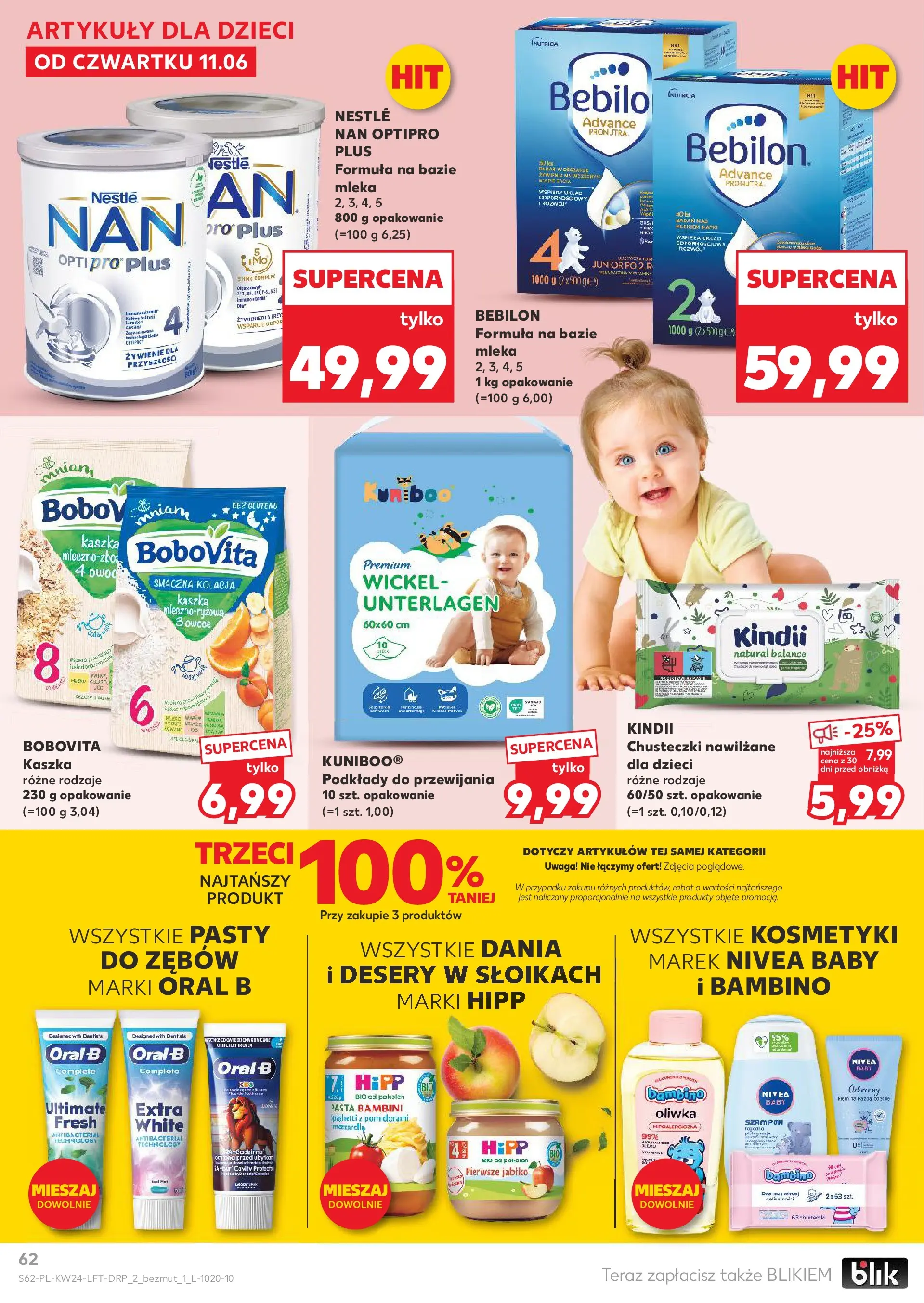 Kaufland gazetka od 11.06.2026 - od jutra PDF | Strona: 62 | Produkty: Kosmetyki, Mleka, Owoce