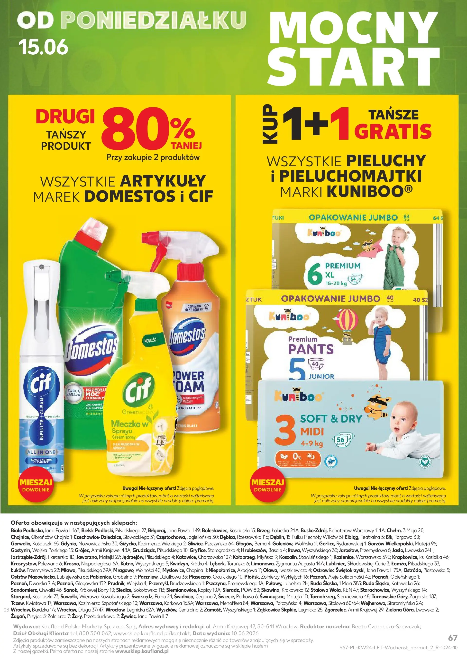 Kaufland gazetka od 11.06.2026 - od jutra PDF | Strona: 67 | Produkty: Pieluchomajtki, Domestos