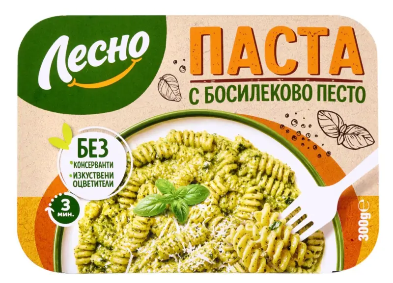 ЛЕСНО Паста с босилеково песто