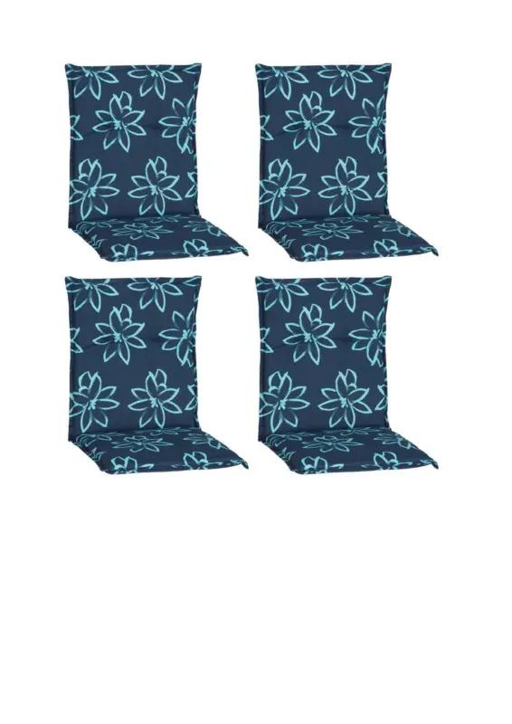 Niedriglehner Auflagen Bunde 4er- Set ca. 100x50 cm Blau