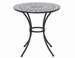 Gartentisch Mosaik ca. 70x71 cm Schwarz