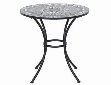 Gartentisch Mosaik ca. 70x71 cm Schwarz